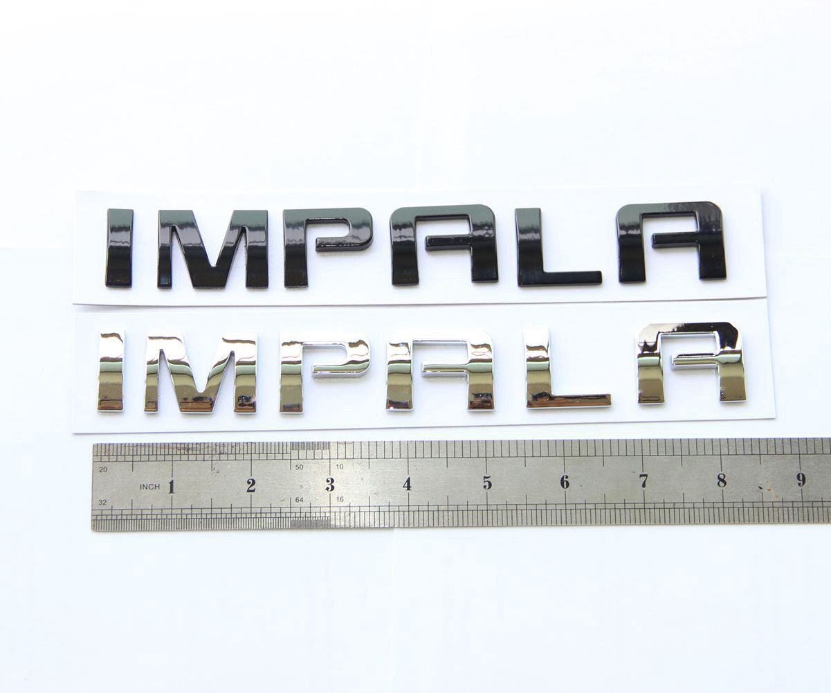 Yoaoo 2X Oem Impala Nameplate Letter Emblems 3D Logo Badges Glossy For Impala Chrome 22743583