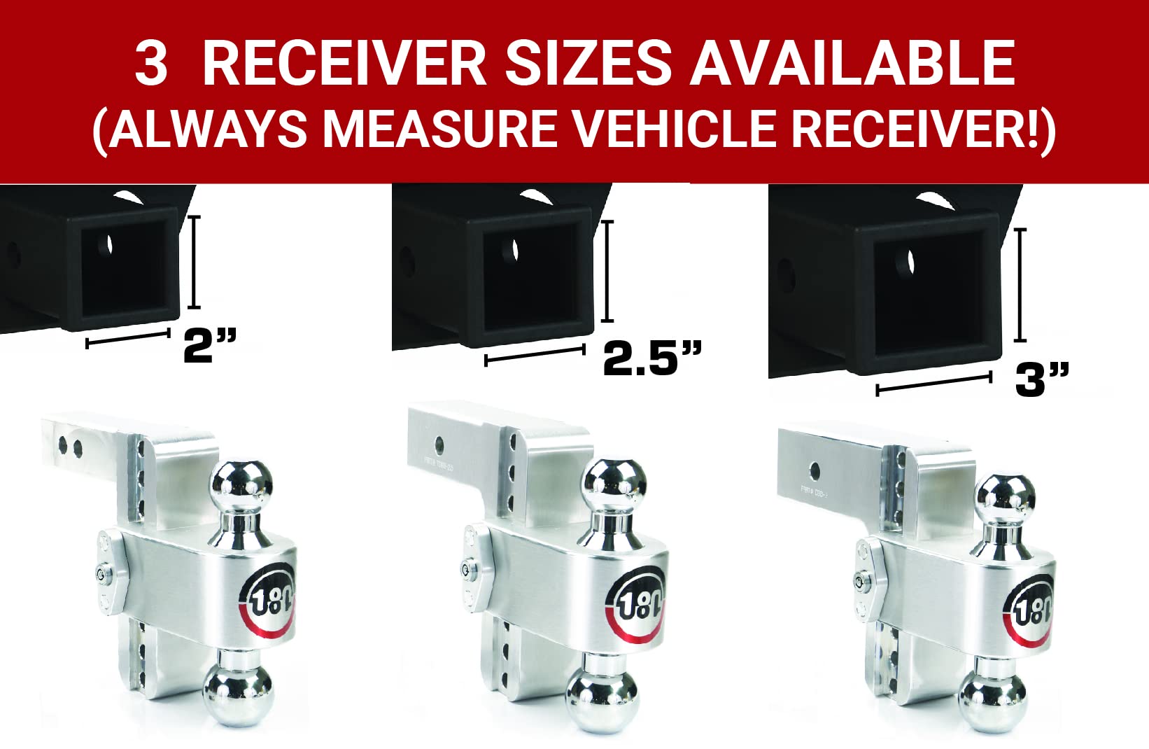 Weigh Safe Adjustable Trailer Hitch Ball Mount, 4 Adjustable Drop Hitch For 2.5 Receiver W/ 4 Pc Keyed Alike Lock Set, Heavy Duty Aluminum Trailer Tow Hitch W/Chrome Plated Tow Balls, 18,500 Gtw