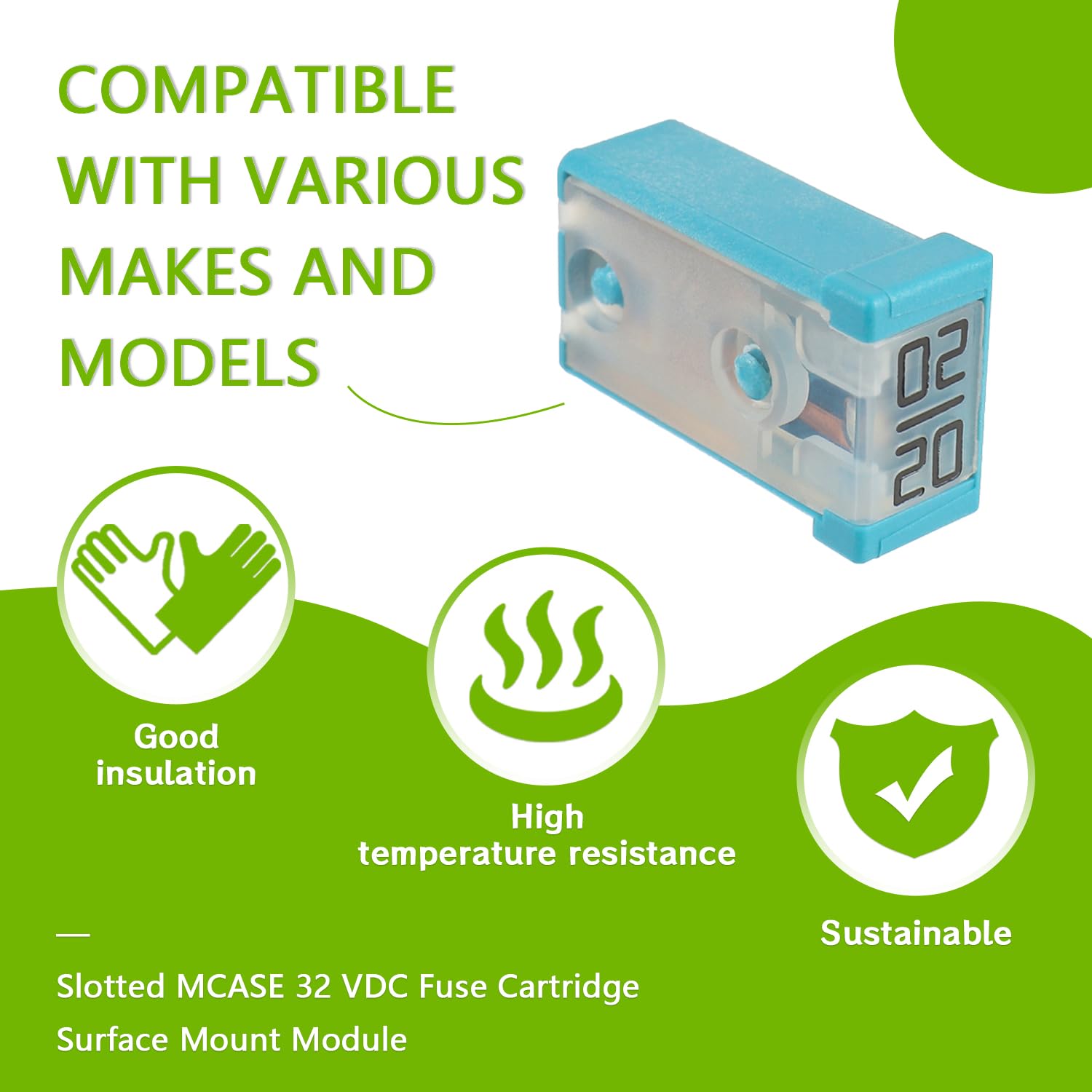 EPLZON 20A 32V Mini Automotive MCASE Shaped Cartridge Fuse Kit(Pack of 6pcs,20A)