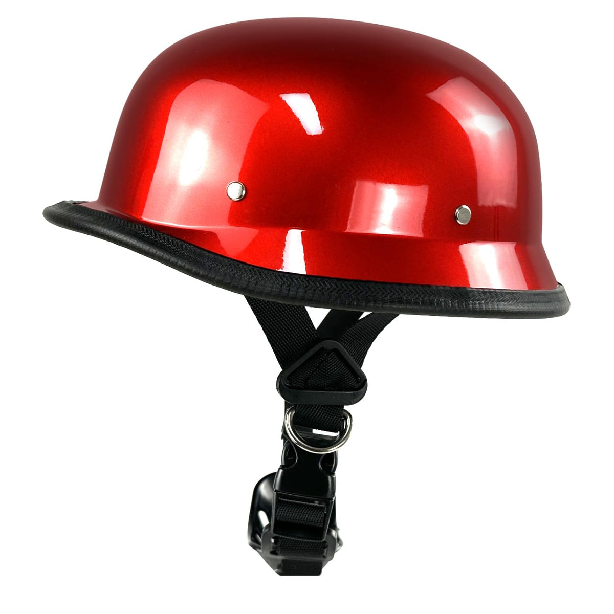 German Style Motorcycle Helmet,Adult Half Helmet Open Face Dot Approved, Motorcycle Cruiser Scooter Cool Helmet (Red, Large)