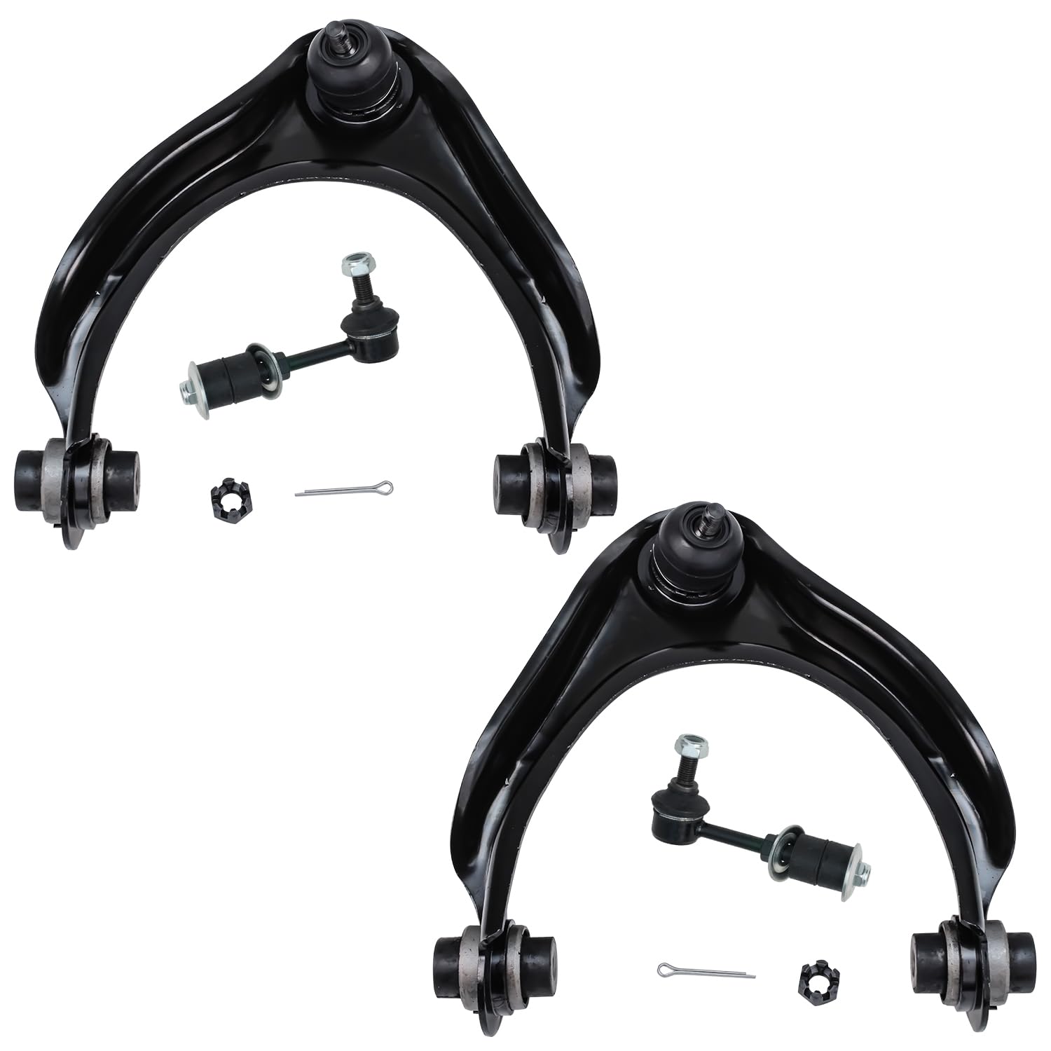 Detroit Axle - 4pc Front Upper Control Arms with Ball Joints and Sway Bar Links Replacement for 1997 1998 1999 2000 2001 Honda P