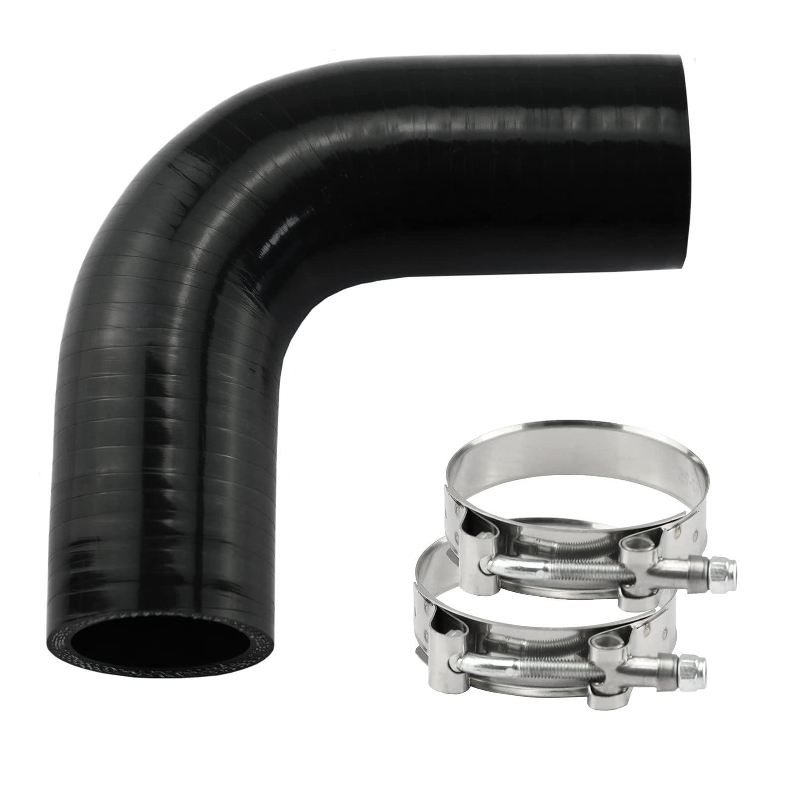 Ucreative 90 Degree Elbow 4-Ply High Performance Coupler Silicone Hose For Vehicle With T-Bolt Clamp Id: 1.5''(38Mm)