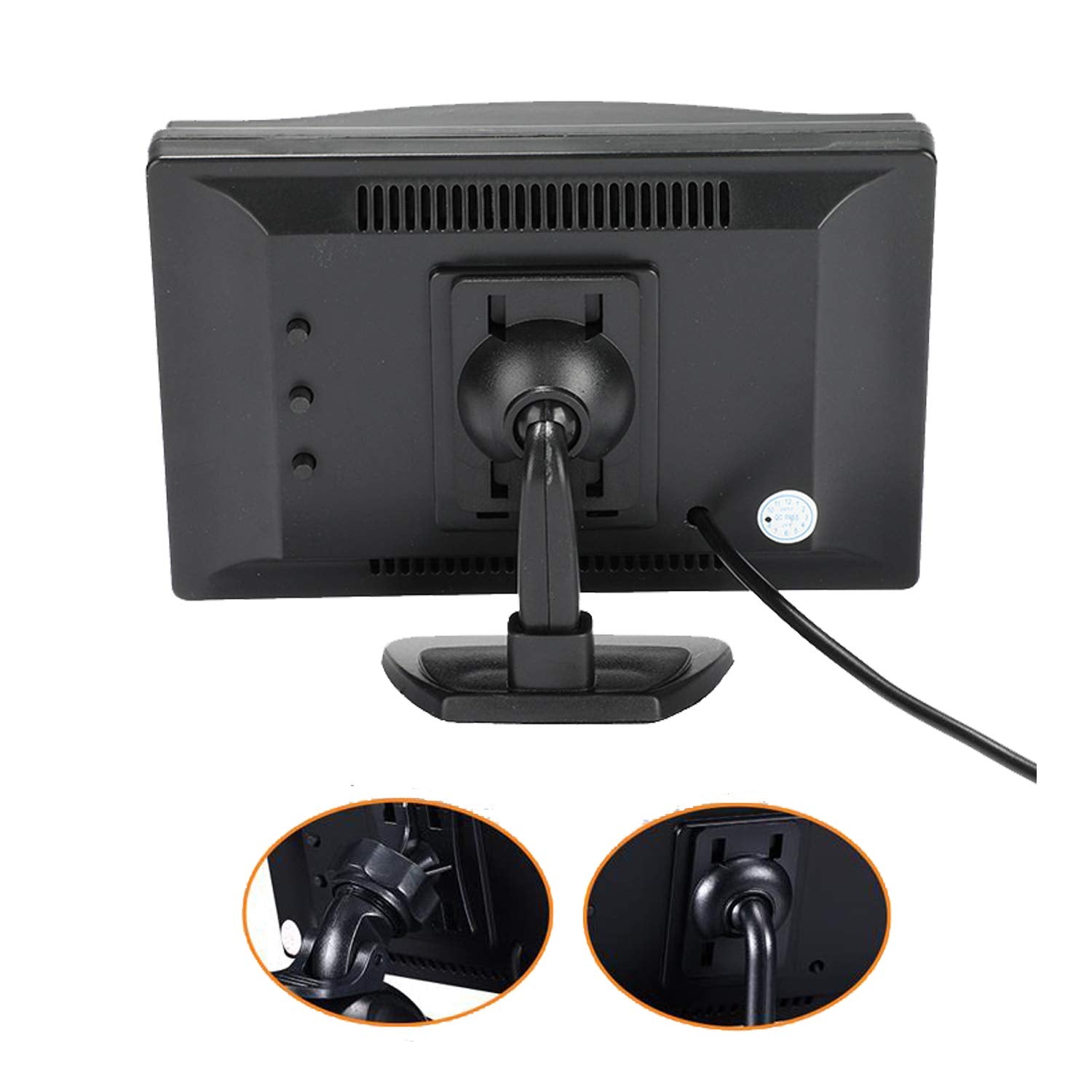 Padarsey 5 Inch Tft Lcd Car Color Rear View Monitor Screen For Parking Rear View Backup Camera With 2 Optional Bracket(Suckers M