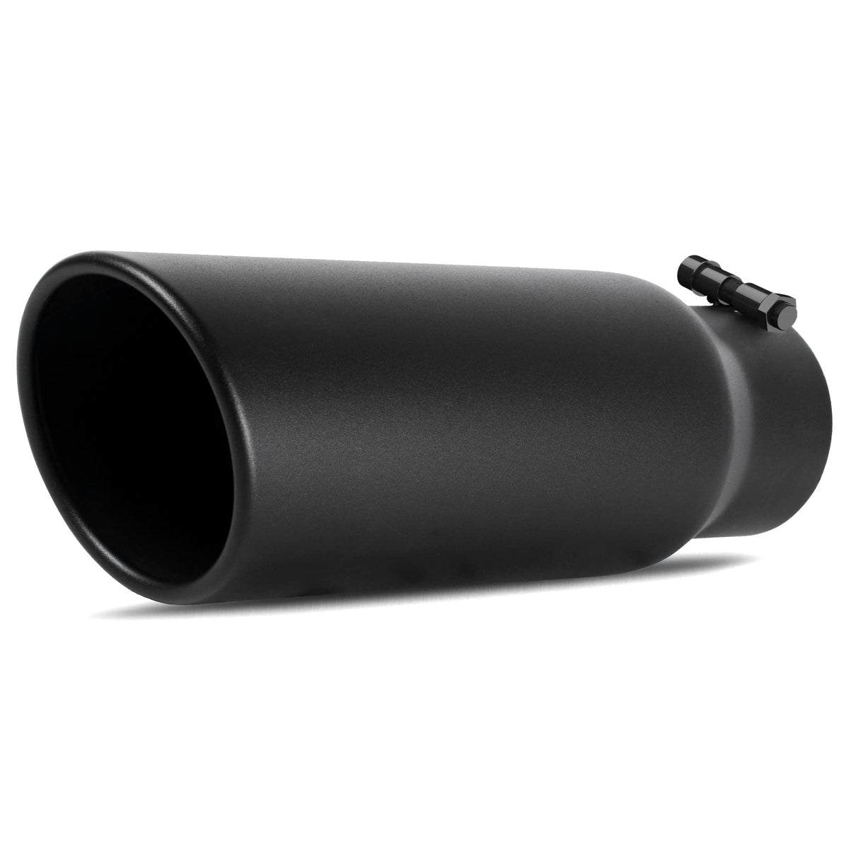 Autosaver88 3 Inch Inlet Black Exhaust Tip, 3'' Inlet 4'' Outlet 12'' Overall Length Stainless Exhaust Tips Powder Coated Finish