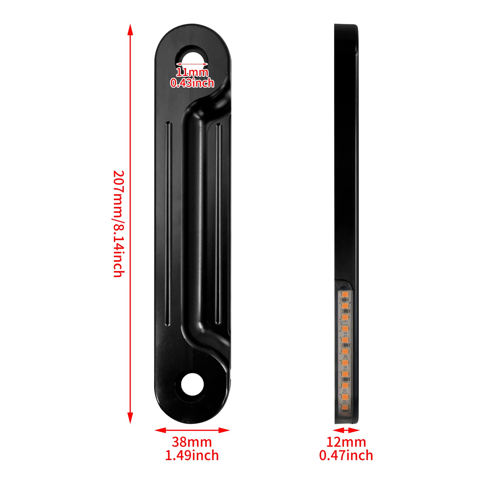 Hdbubalus Motorcycle Front Flush Fork Turn Signals Brackets Shock Absorber Led Side Lamp For Harley Touring Street Glide Road Ki