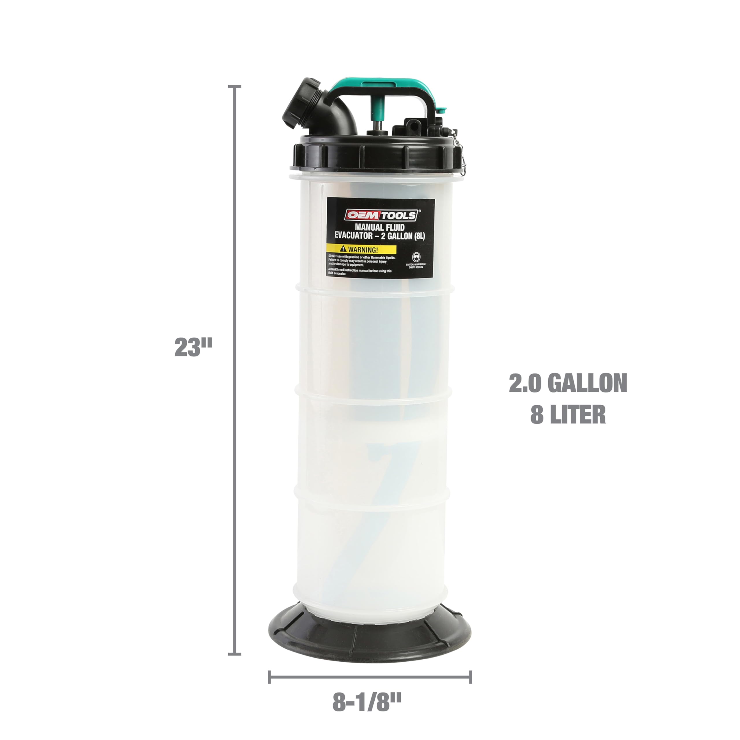Oemtools 24936 8 Quarts (2 Gallons) Manual Fluid Extractor, Oil Extractor Pump, Automotive Fluid Extractor For Various Oils And