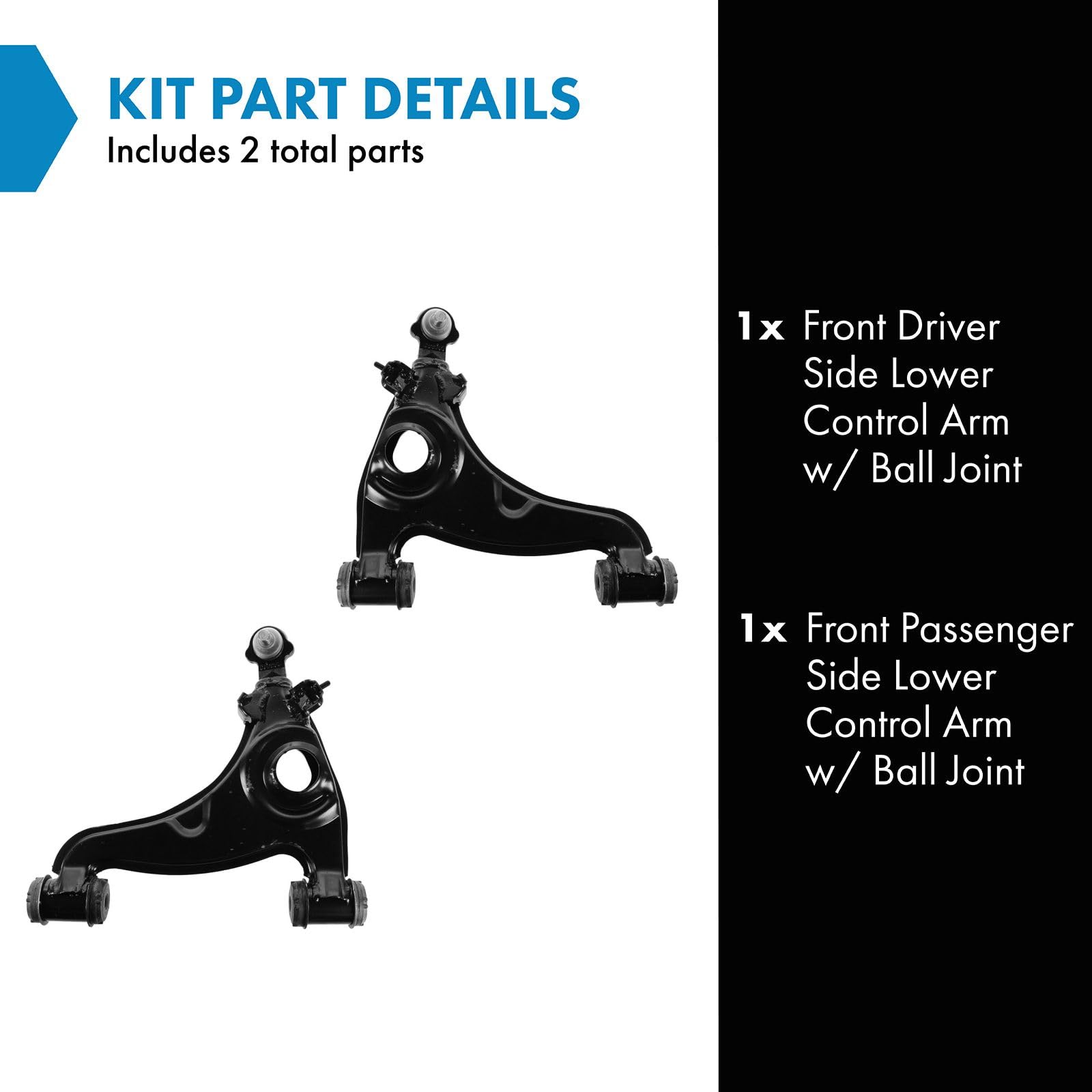 Trq Front Lower Control Arm With Ball Joint Set Compatible With 1988-1989 Mercedes-Benz 260E 300Ce 1990-1993 300D 1988-1993 300E