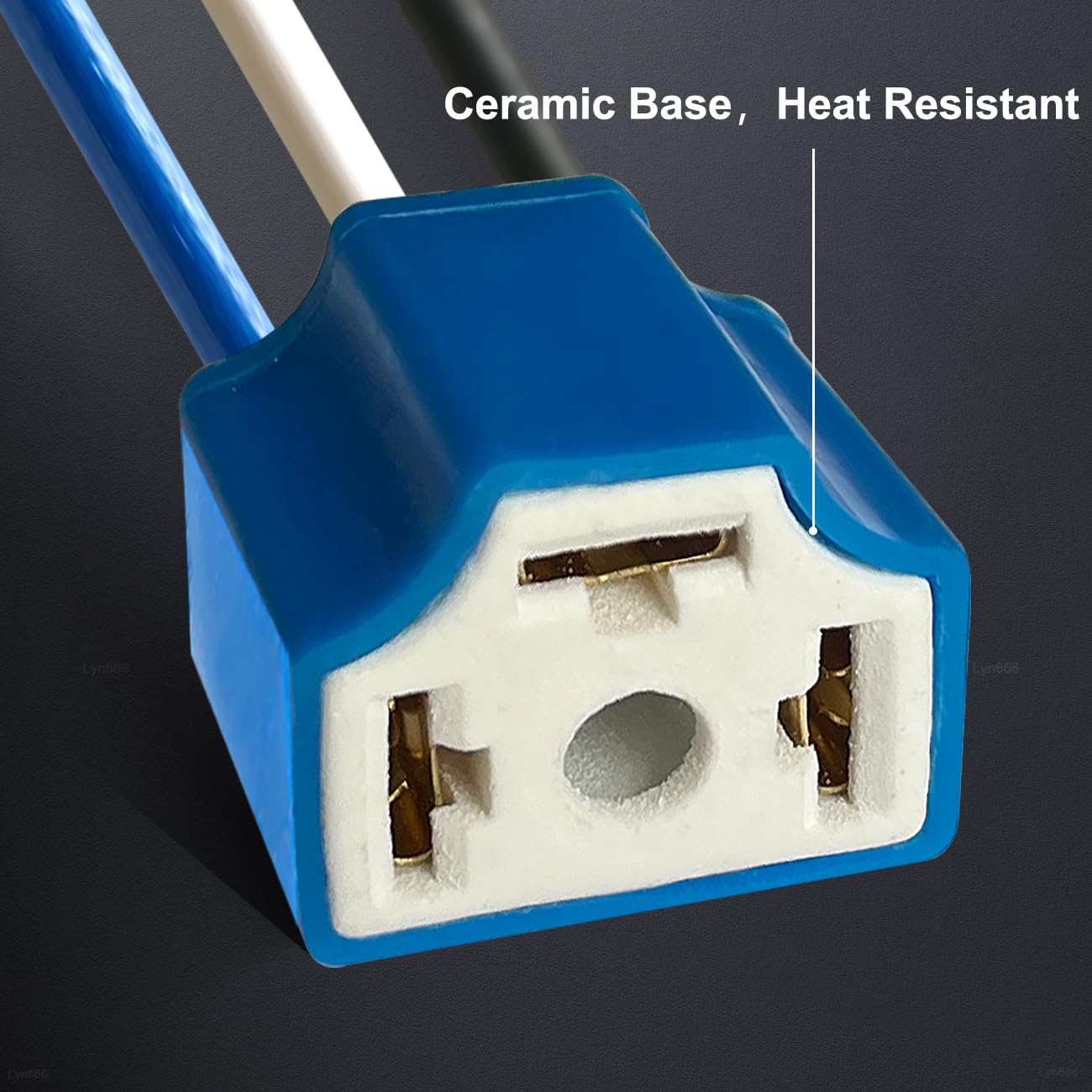 H4 Pigtail Headlight Socket H4 Connector Wiring Harness Female Plug 14Awg Ceramic H4 9003 Pigtail Connector (Pack Of 2)