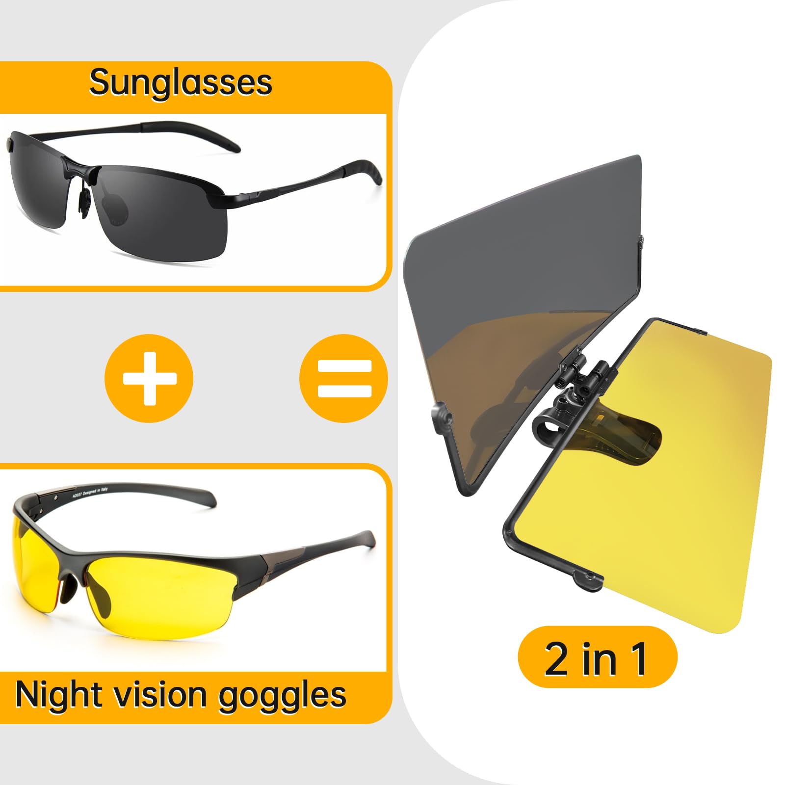 DOOUBAO Sun Visor Extender for Cars, Day and Night Universal Sun Visor Extender for Car Easy to Install, UV400 Anti-Glare Protec