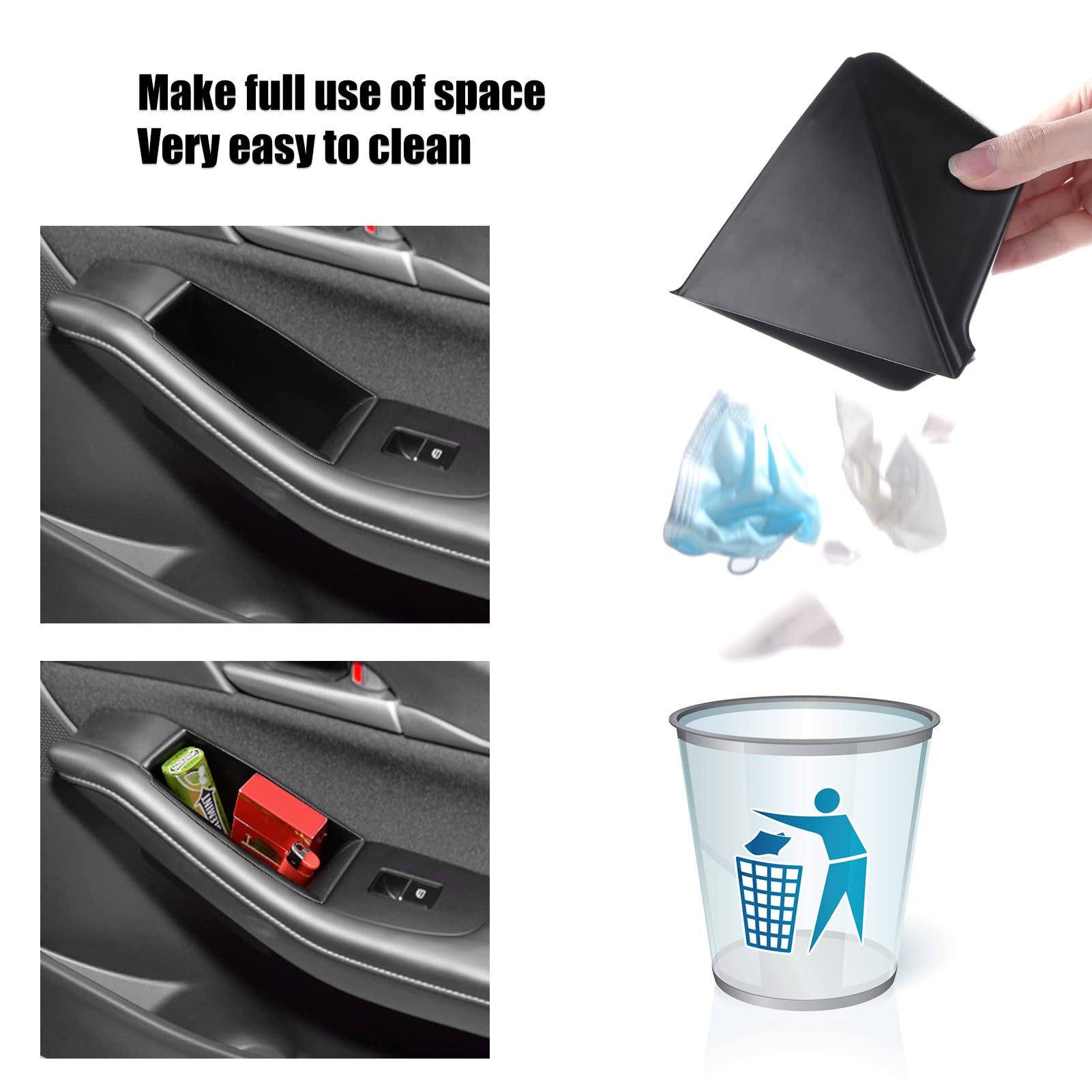 Anfokas 4Pcs Compatible With Mazda 3 Cx-30 2025 2024 2023 2022 2021 2020 Accessories Car Door Grab Handle Pocket Armrest Box Armrest Cover Storage Organizer Tray