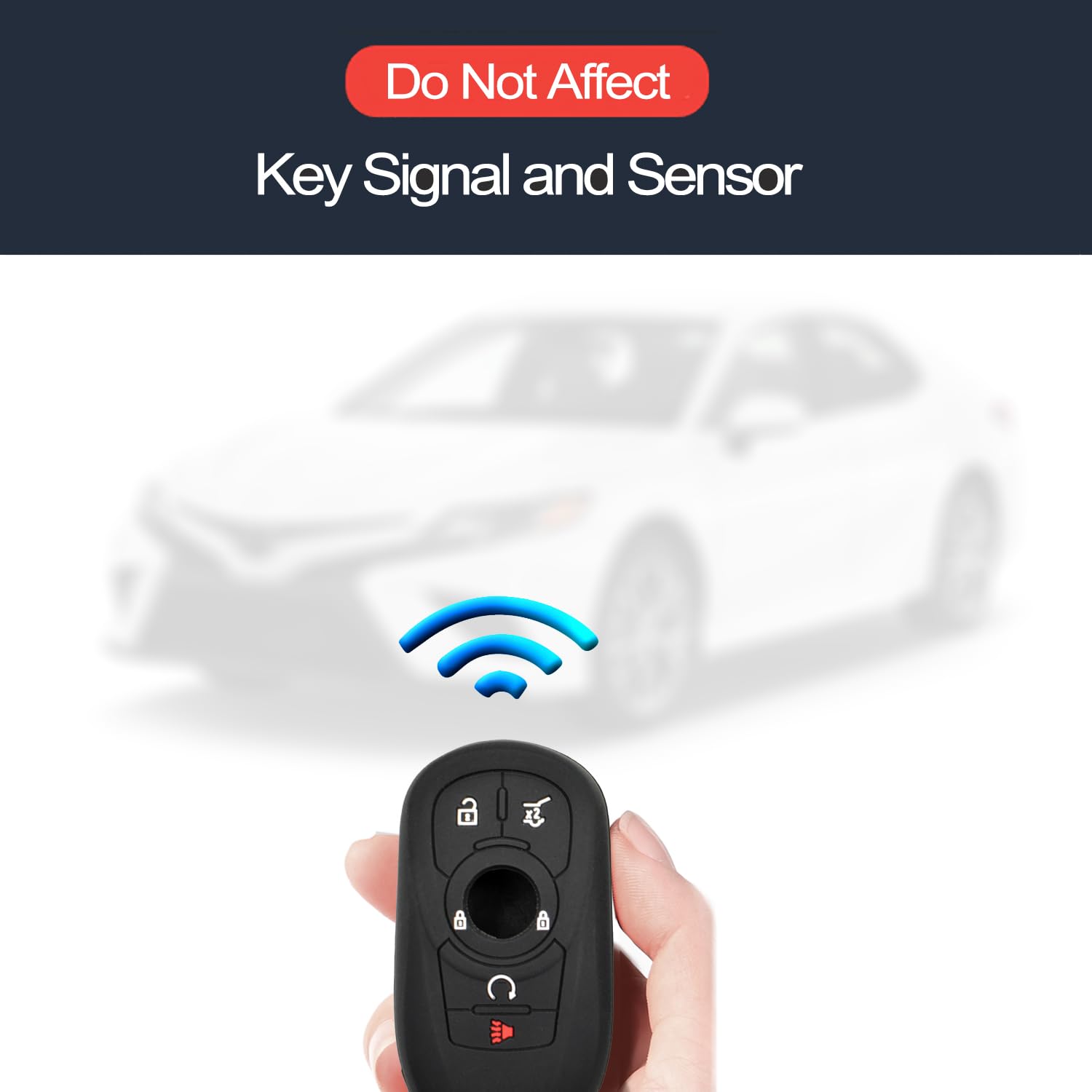 Infipar 2Pcs Compatible With Buick Enclave Encore Gx Envision Lacrosse Regal Sportback Tourx Chevrolet Chevy Traverse Gmc Terrain Black Key Fob Cover Case Key Chain Protector Remote Shell