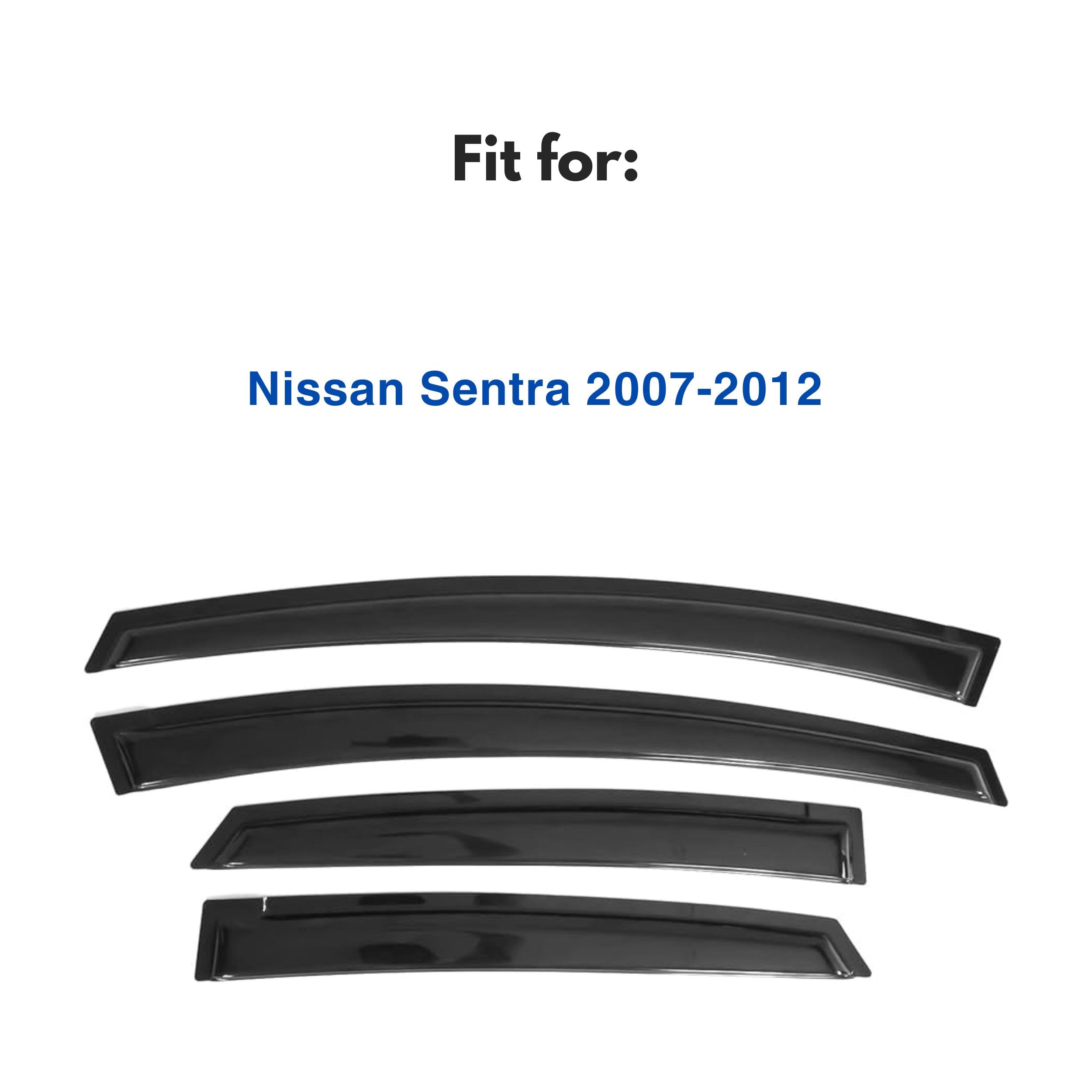 Ig Window Visor For Nissan Sentra 2007-2012, Rain Guard Tape-On Extra Durable Sun Wind Side Vent Window Deflector, 2007 2008 200