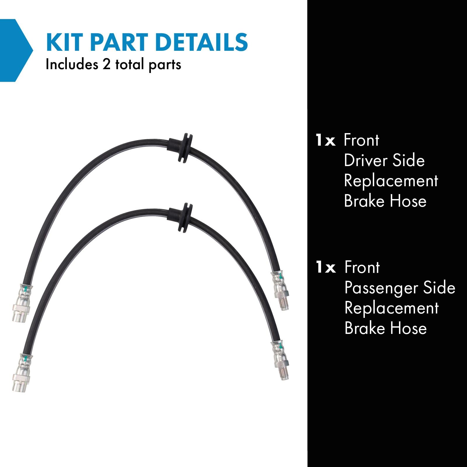Trq Front Brake Hose Set Compatible With 2000-2006 Bmw X5