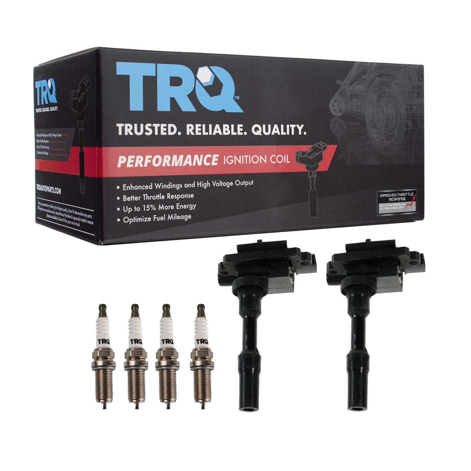 Trq Ignition Kit Ignition Coil Spark Plugs Compatible With 1999-2001 Chevrolet Metro 1999 Tracker Suzuki Swift Vitara