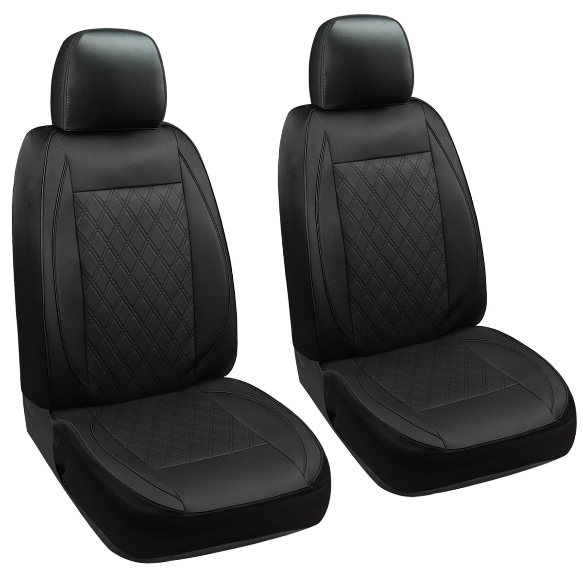 GIANT PANDA Front Seat Cover for Nissan, Piping Leather Seat Protectors Custom Fit Nissan Rogue Altima Sentra Versa Kicks Fronti