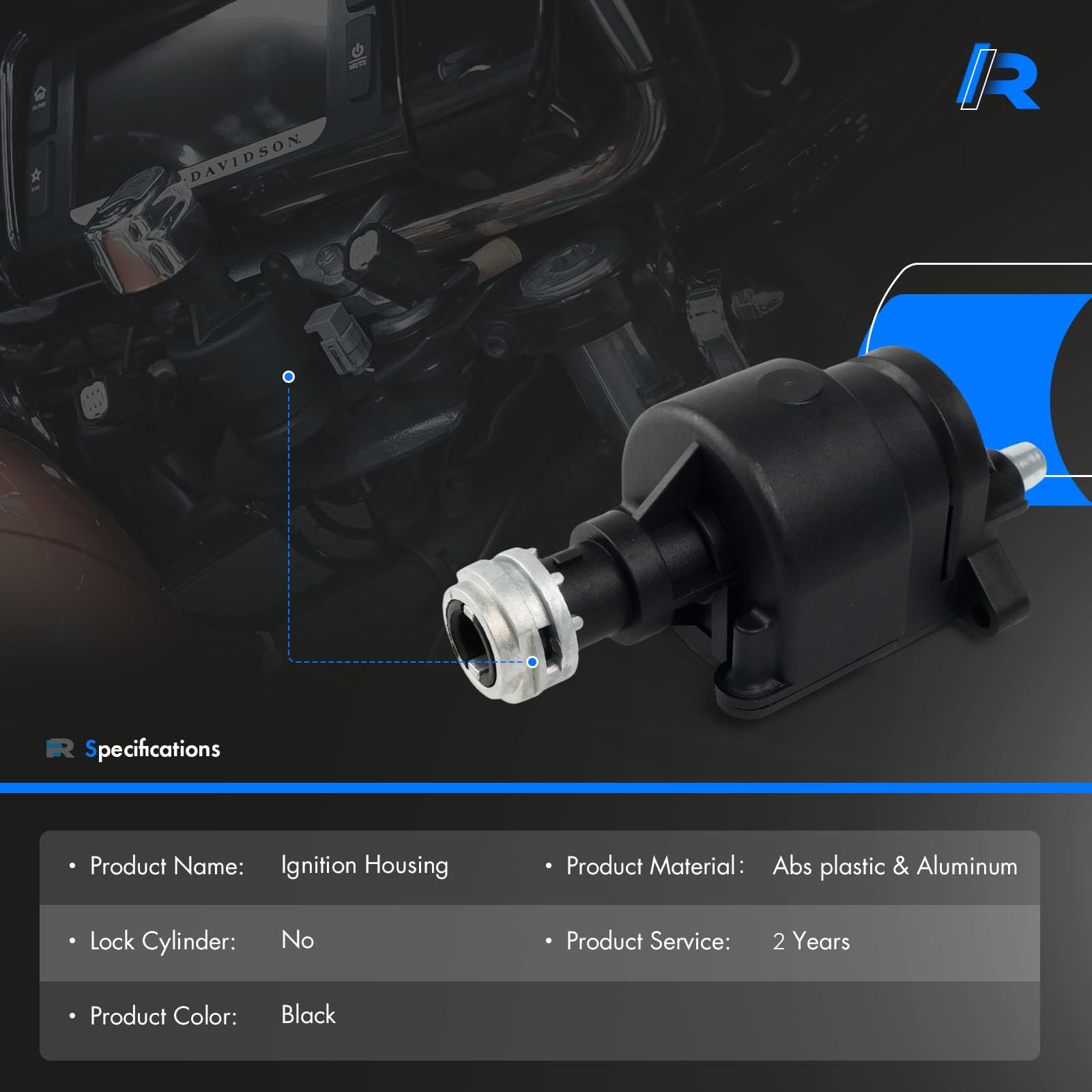 Upgrade 71400012B Ignition Switch Lock Housing Assembly Fit for 14-24 Harley Davidson Electra Road Street Tri Glide Touring Ultr