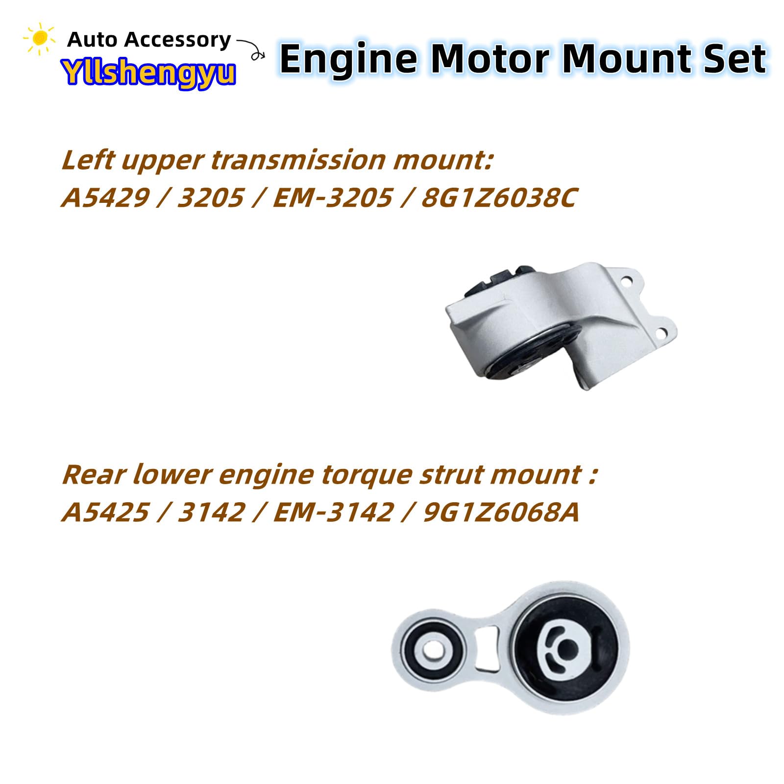 3Pcs Engine Motor Transmission Mount Set Compatible With Taurus 2008-2012 3.5L/Lincoln Mks 3.7L/Flex 09-12 3.5L/Taurus X 08-09 3