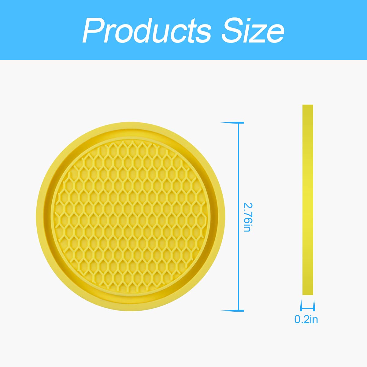 4 Pack Car Cup Holder Coaster, 2.75 Inch Diameter Non-Slip Universal Insert Coaster, Durable, Suitable For Most Car Interior, Ca