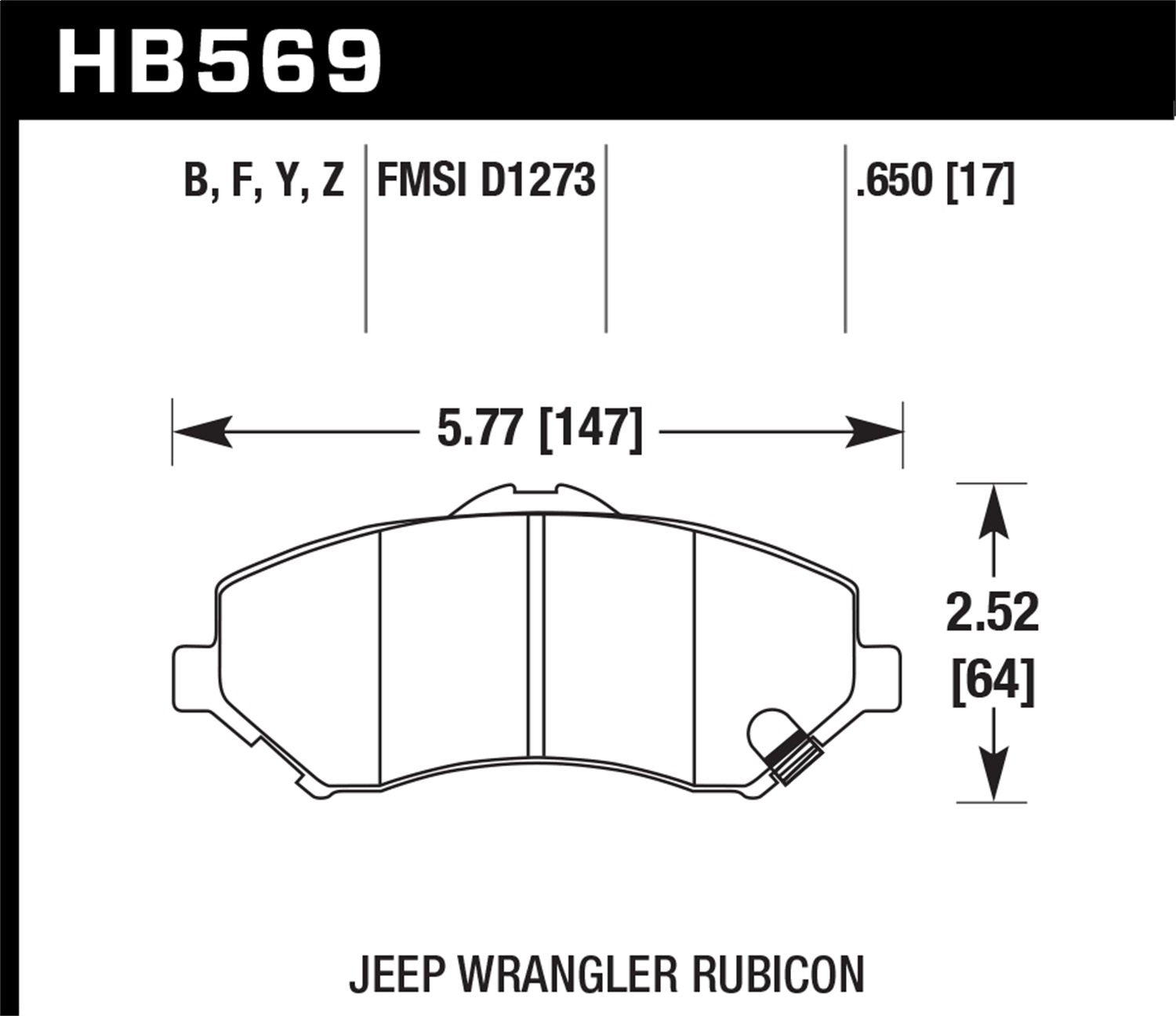 Hawk Performance Hb569Y.650 Lts Brake Pad