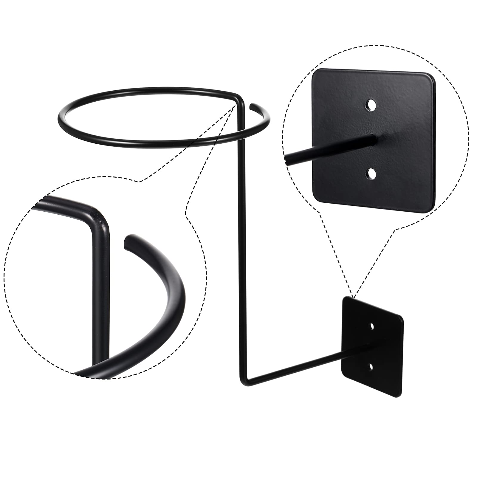 Wall-Mounted Motorcycle Accessories Black Helmet Holders Metal Helmet Hangers Multifunctional Helmet Racks With Sponge Tubes And Expansion Screws For Basketball Hat Cap (8 Pieces)