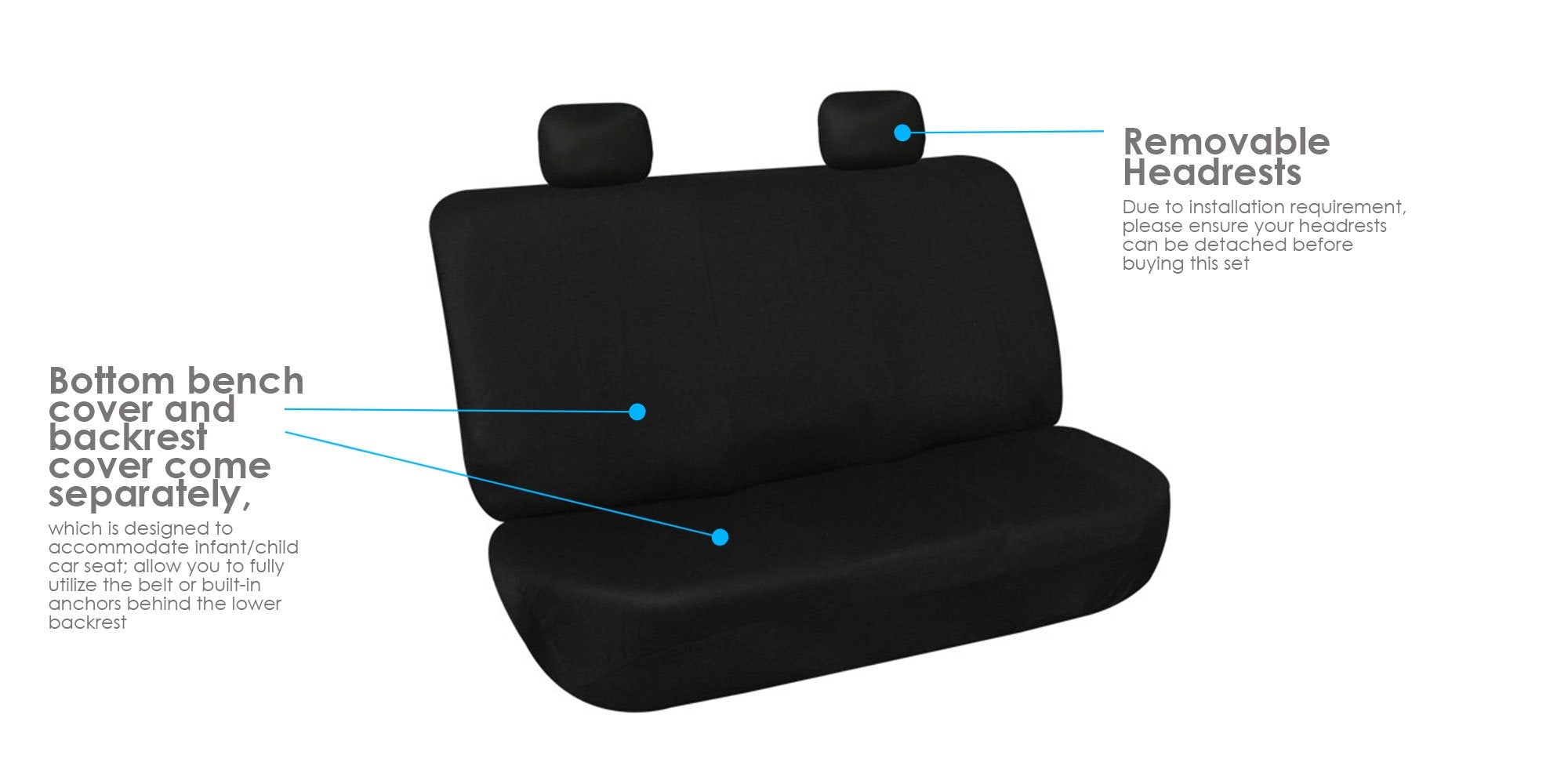 Fh Group Car Seat Covers Classic Cloth Seat Covers Full Set With Gift - Universal Fit For Cars Trucks & Suvs (Black) Fb102114