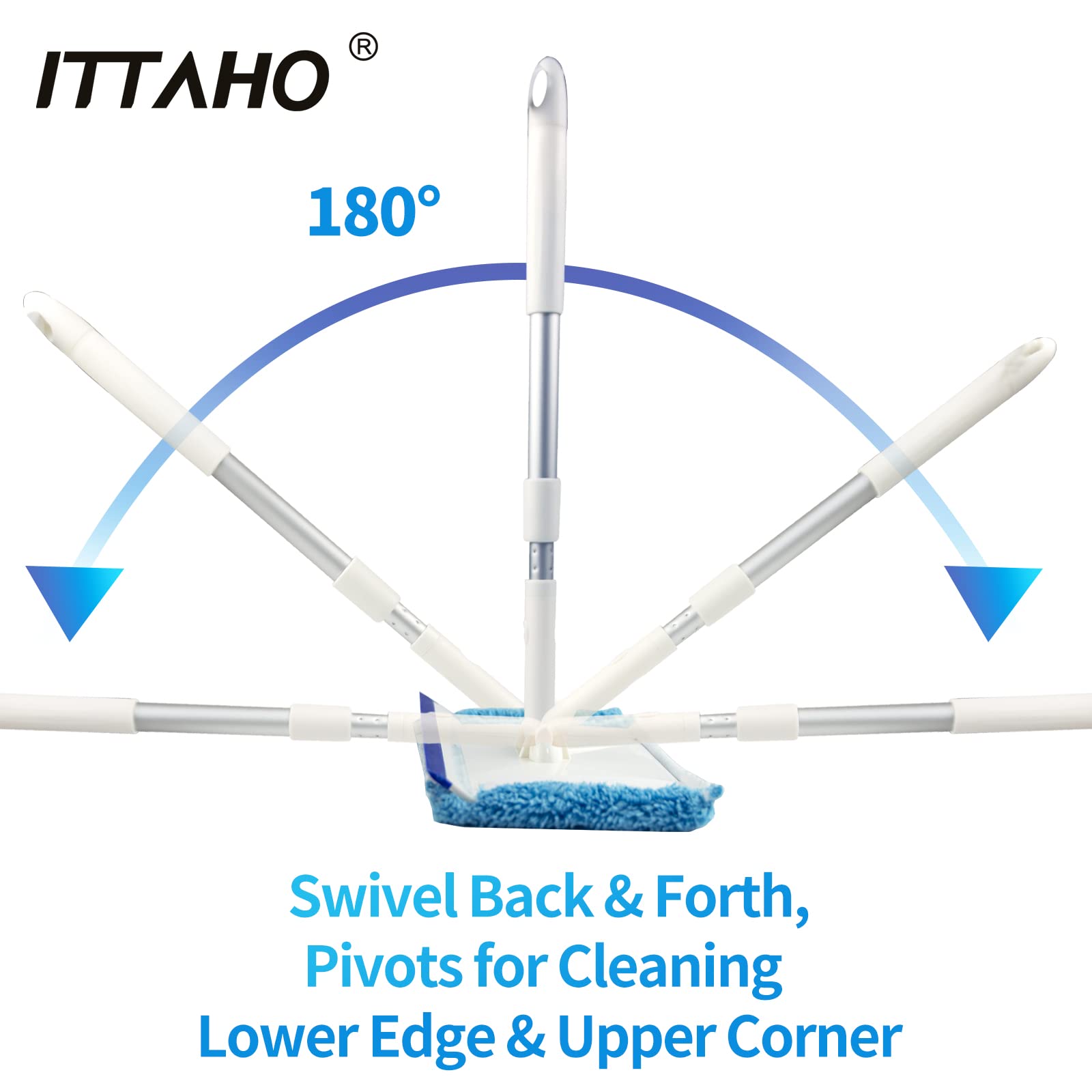 Ittaho Windshield Cleaning Tool, Car Window Cleaning With Extra Spray Bottle, Household Squeegee Mirror Cleaning Tool With Exten