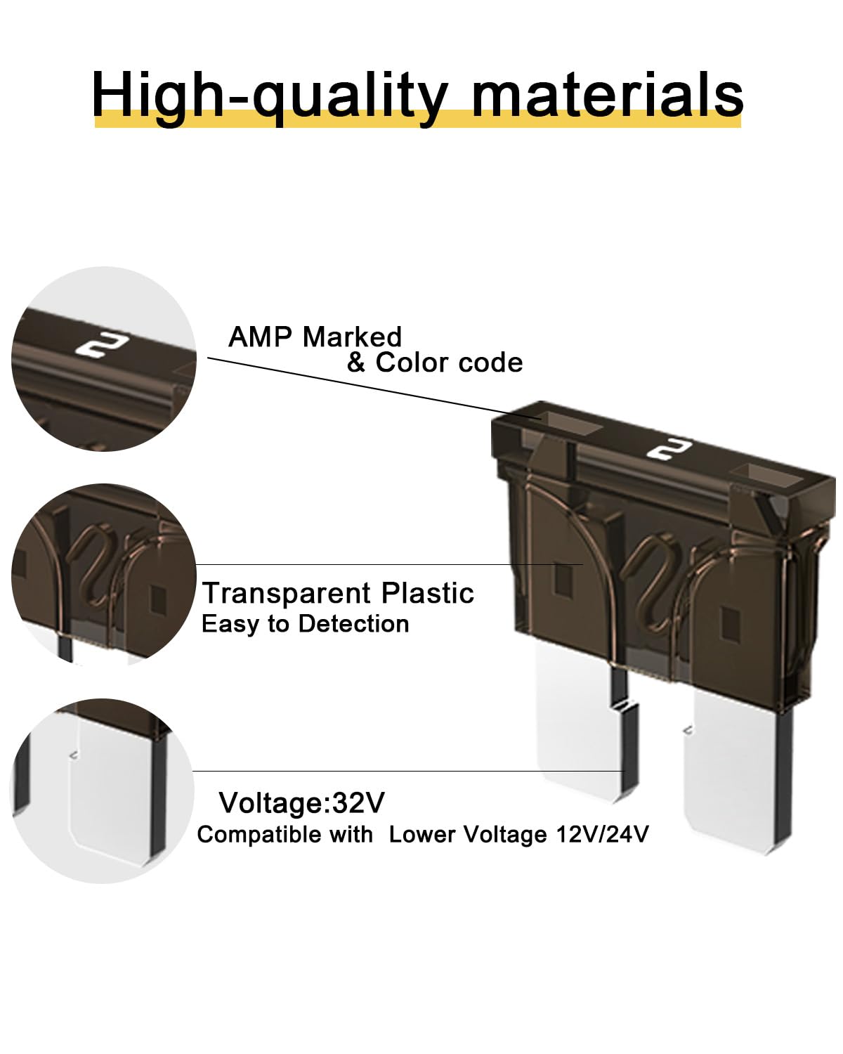 Riseuvo 20Pcs 2A Standard Car Fuses - 2 Amp Automotive Fuses(Ato/Apr/Ats), 32V (12/24V) Blade Fuse For Rv/Truck/Suv