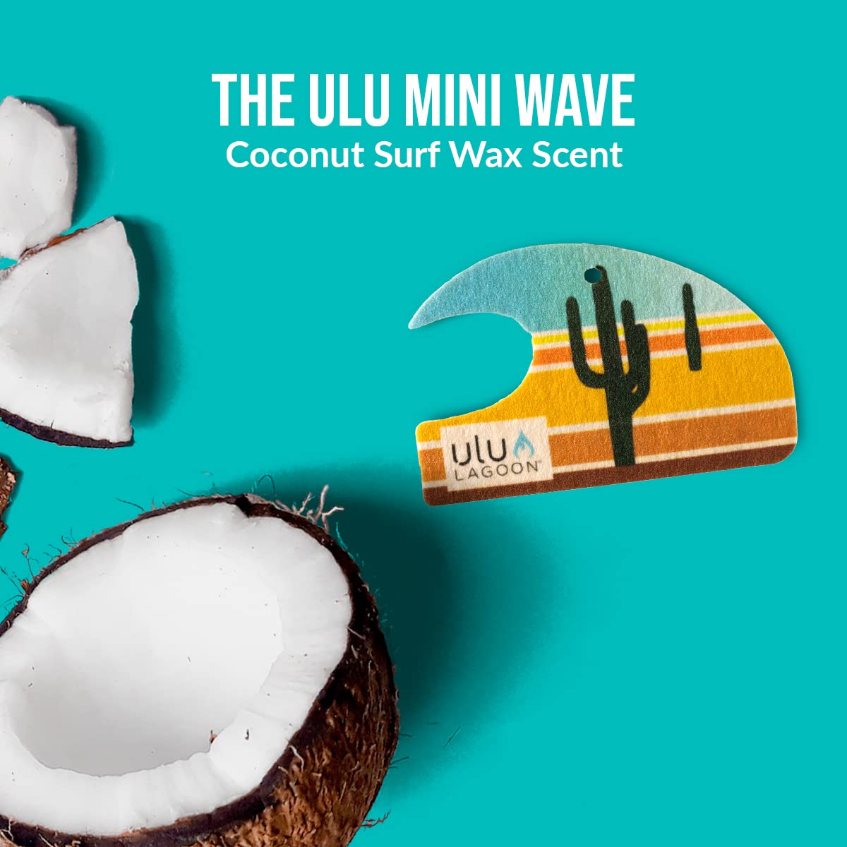 Ulu Lagoon Coconut Surf Wax Scent Mini Wave Air Freshener (Desert)