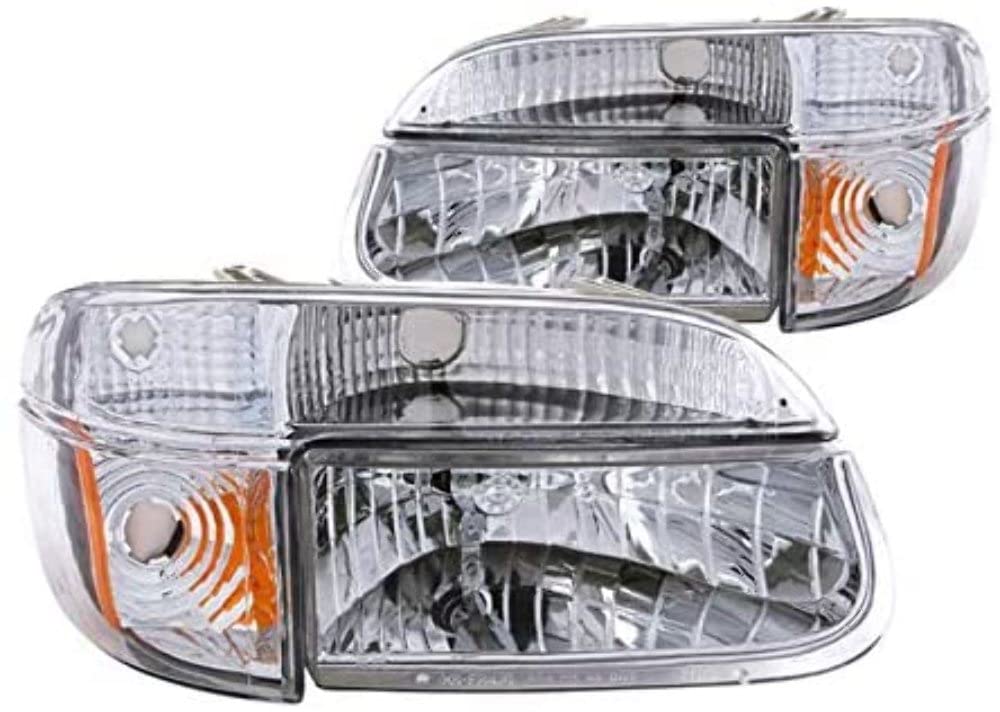 Anzo Usa 111040 Crystal Headlight Set W/Corners-Chrome