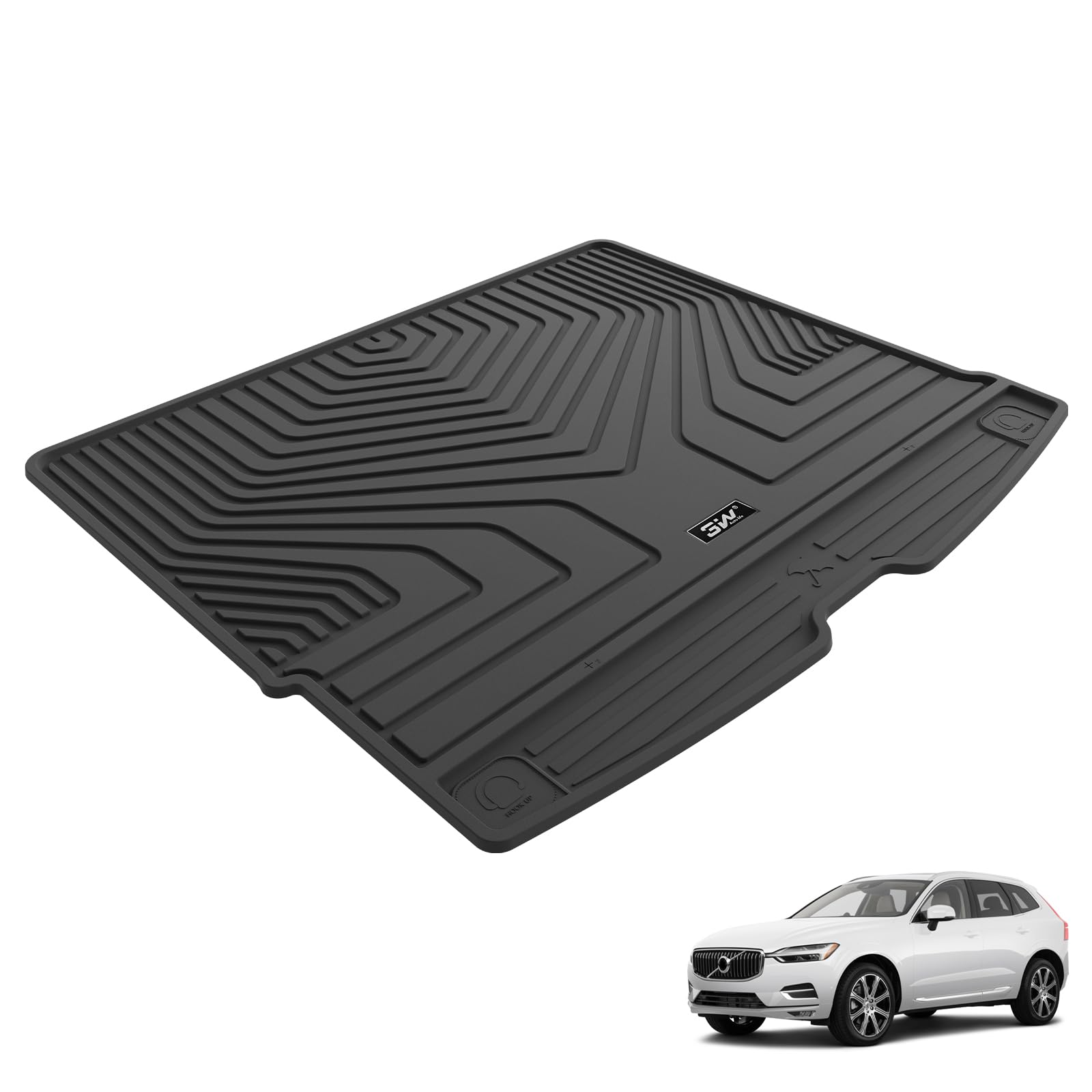 3W Cargo Liner Fit Volvo Xc60 2018-2024 2025 Tpe All Weather Custom Fit Volvo Xc60 Tunk Mat Accessories Black