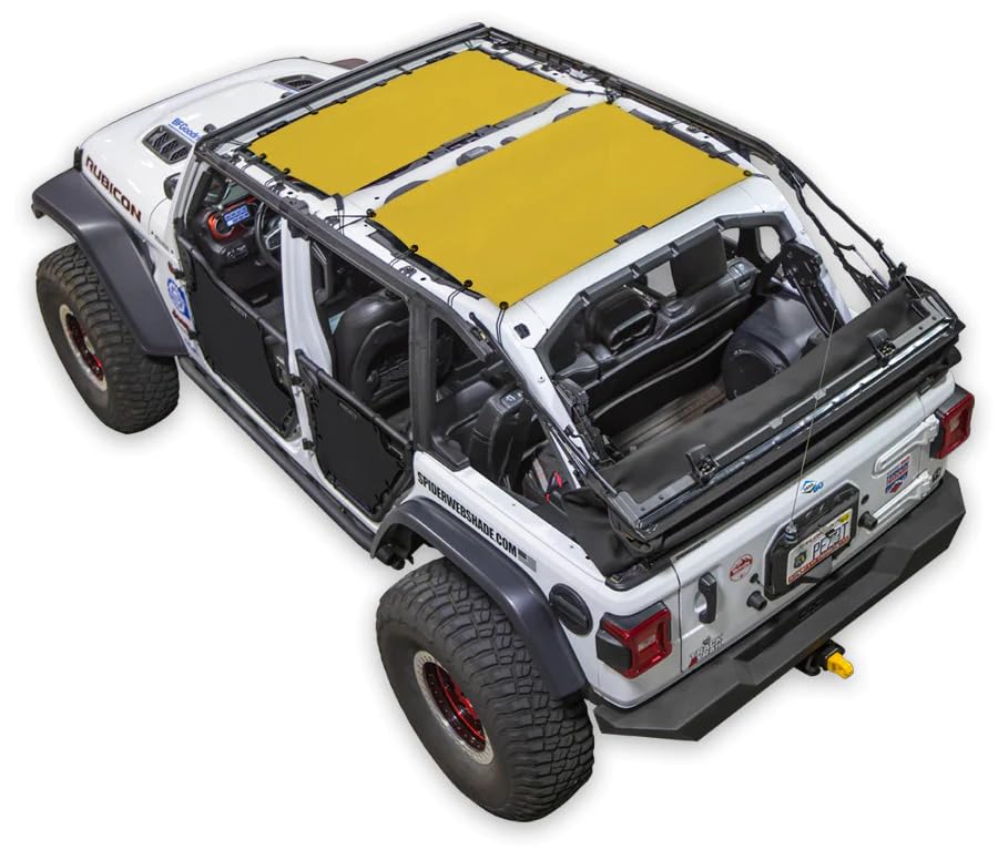 Spiderwebshade Mesh 2 Piece Front And Rear Sun Shade Top Compatible With Jeep Wrangler Jl 4 Door 2018 Until Current Made In The