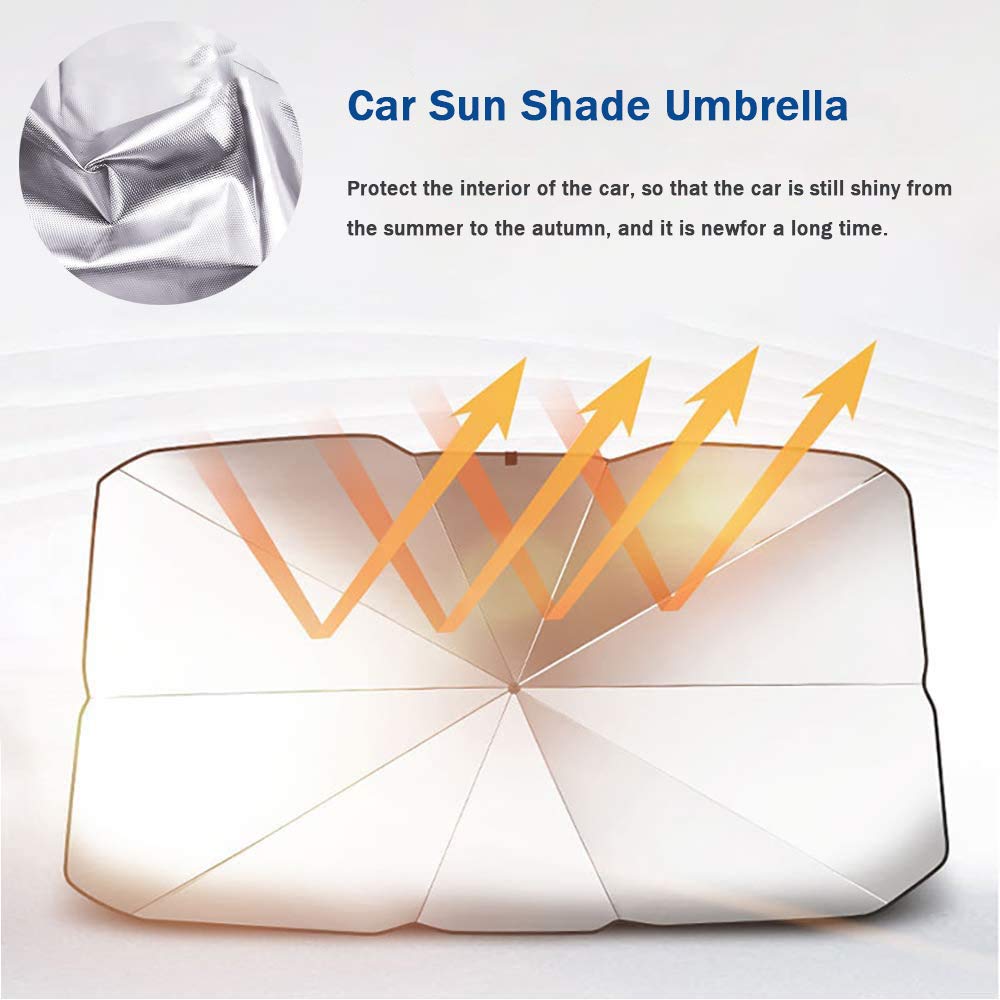 Sharpai Sedan Suv Car Sun Shade For Windshield Uv Rays And Heat Sun Visor Protector,Foldable Windshield Sun Shade Umbrella,Keep