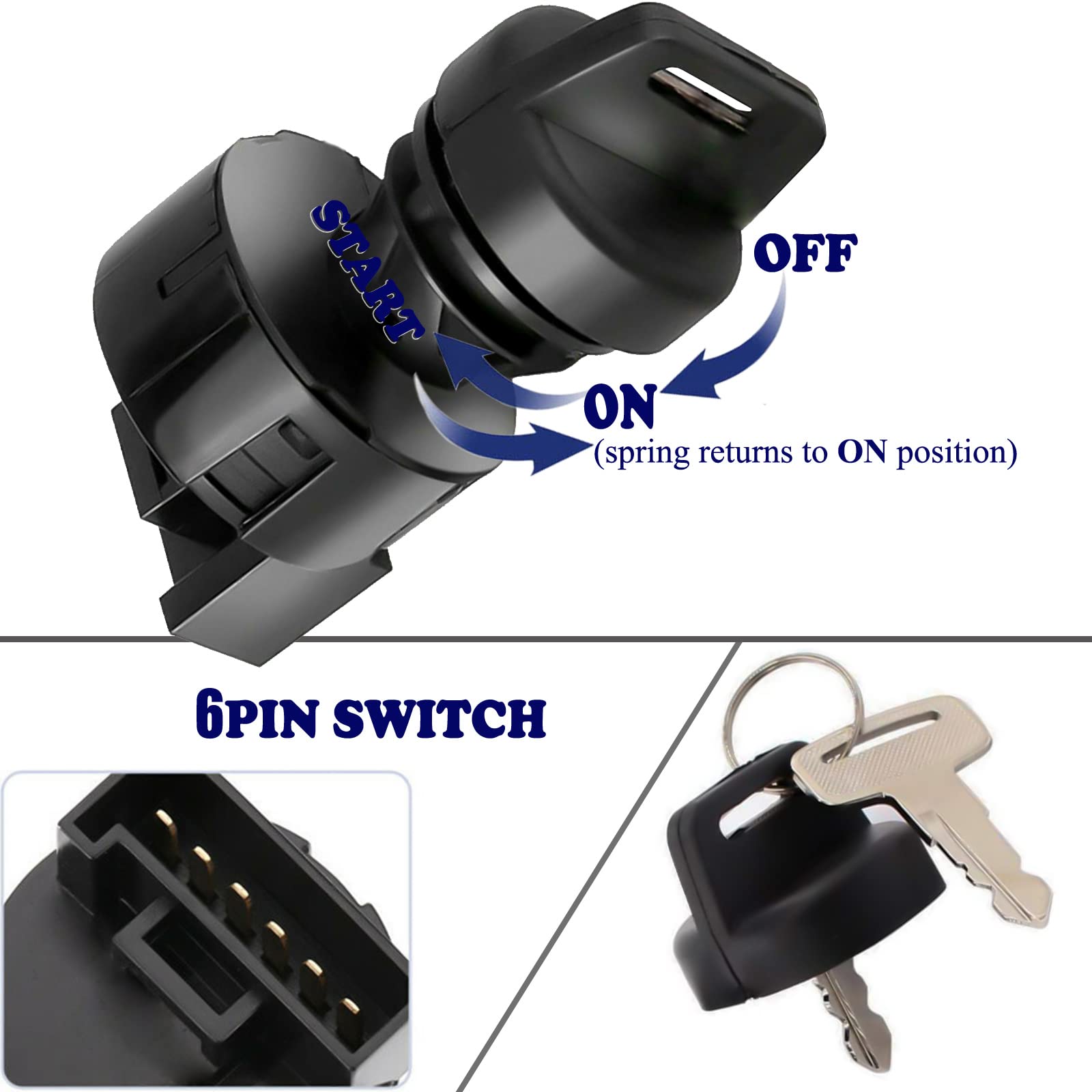 Procompany Ignition Key Switch Compatible With Polaris Sportsman 500 Ho 4X4 2008-2012 Rzr 800 S Efi 2014 Ranger 500 700 900 1000 Xp Diesel Rzr 800 900 1000 Magnum 325 330 250 Trail Blazer Predator
