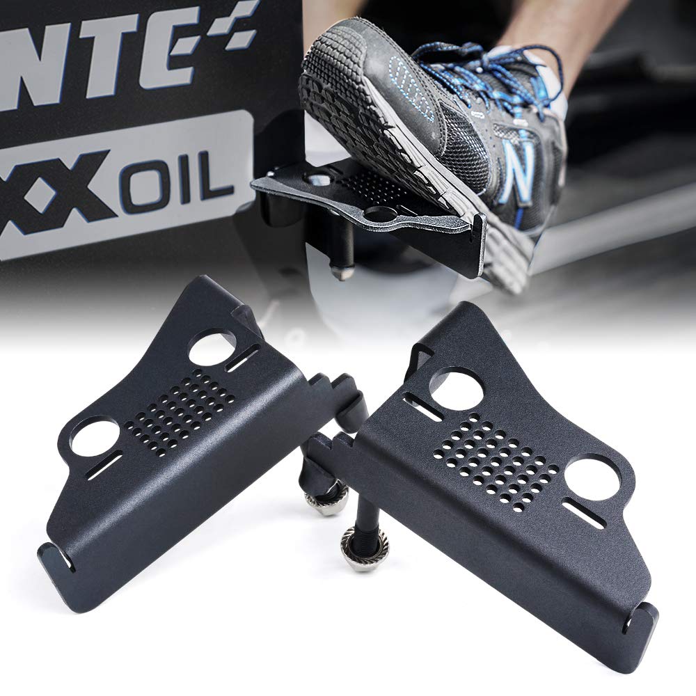 Xprite Metal Steel Front Door Foot Pegs Rest Pedals Compatible With 2007-2018 Jeep Wrangler Jk Jku Accessories - 1 Pair