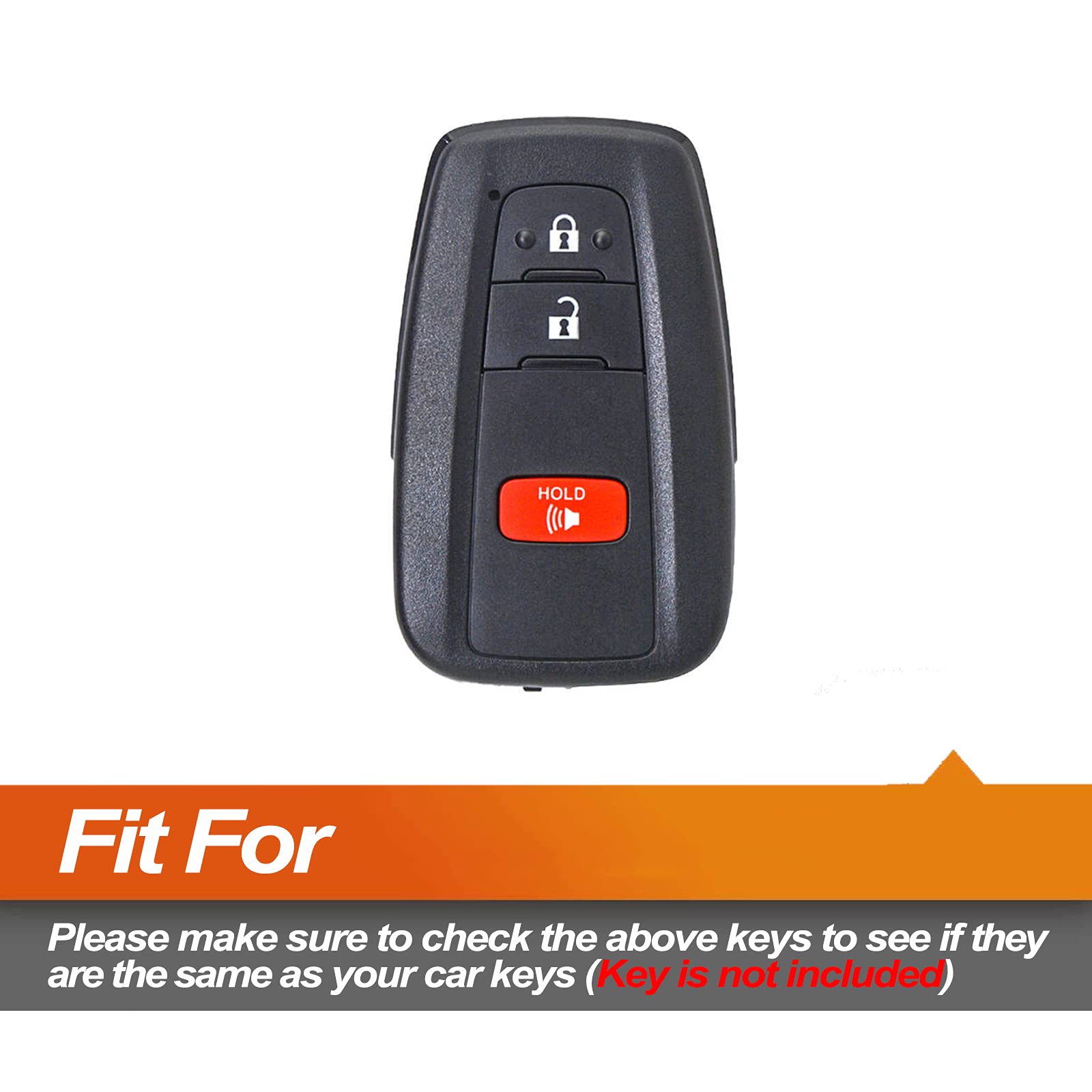 Eyanbis Silicone Key Fob Cover Fit For Toyota 4Runner, C-Hr, Corolla, Rav4, Highlander, Prius Prime C V Awd-E Smart 3 Buttons |