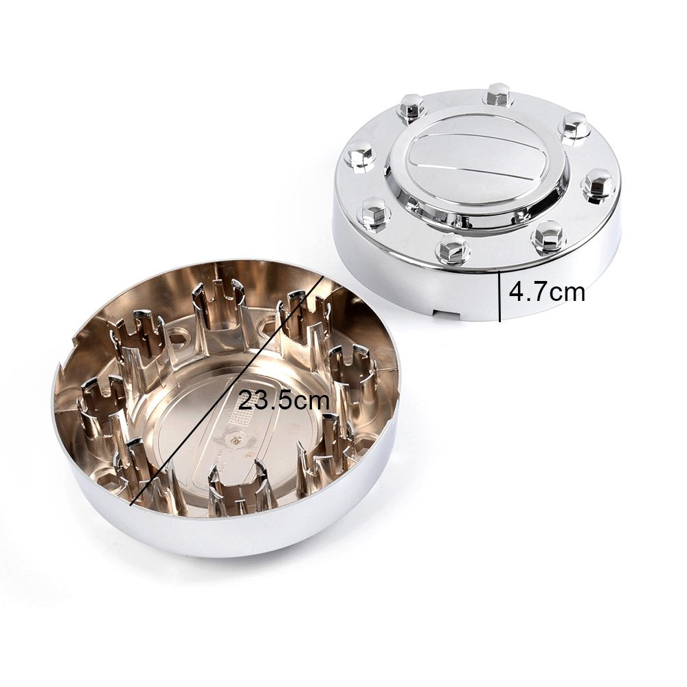 PIT66 Wheel Center Caps, Compatible with 11-16 Dodge Ram 3500 1-TON Dually Alcoa Alloy Hub Caps 2Pcs Front Chrome