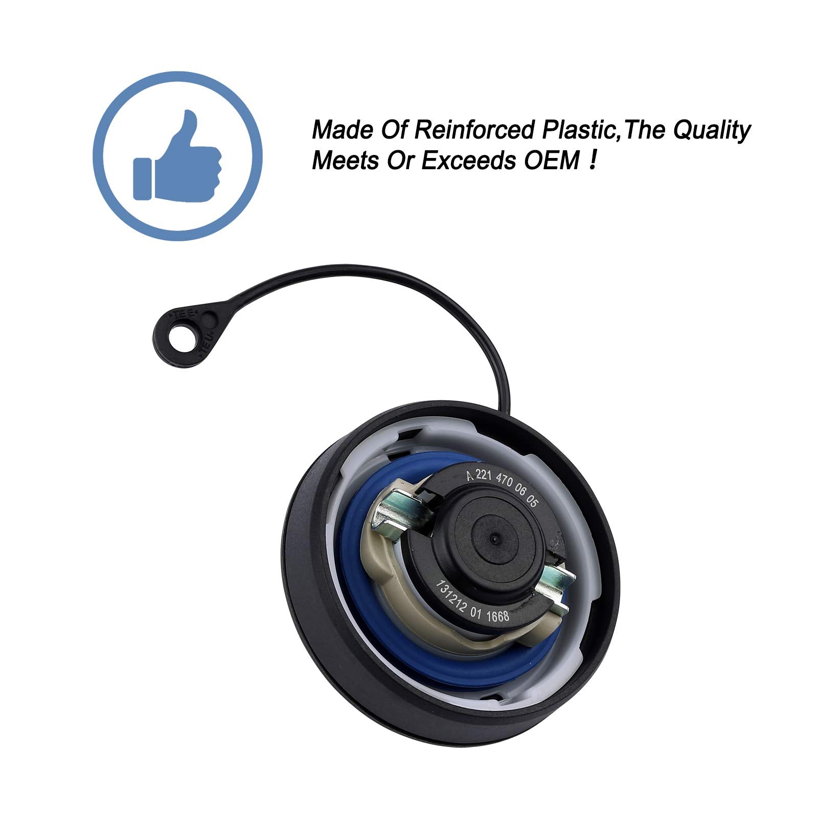 Fuel Tank Filler Cap,Gas Cap Compatible with Mercedes Benz C CL CLK CLS E G GLK S SL SLK - C230 C240 C300 C320 CLK320 CLS550 E32