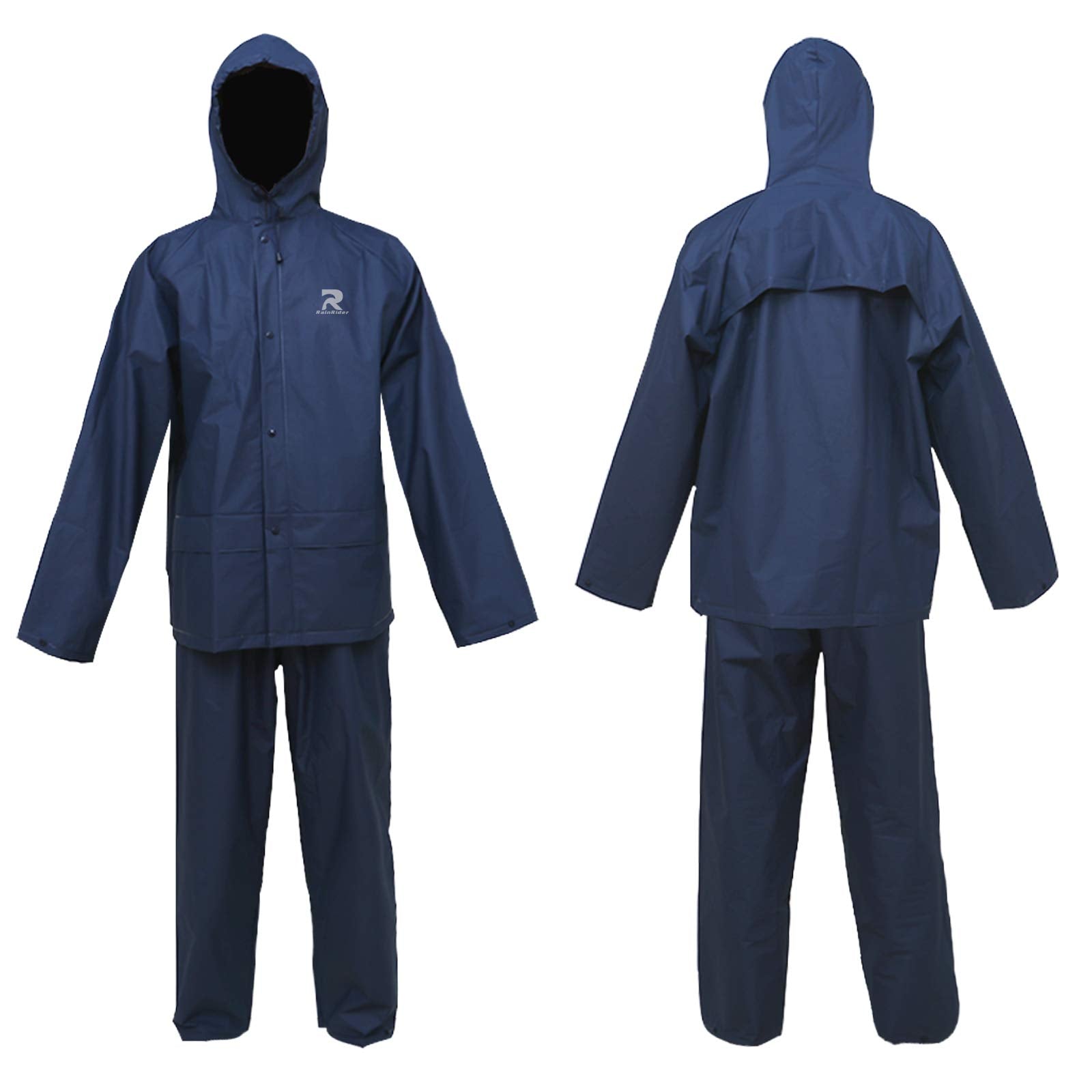 Ultra-Lite Rain Coat With Pants For Men Women Waterproof Rain Suit For All Sports(Navy,3Xl)