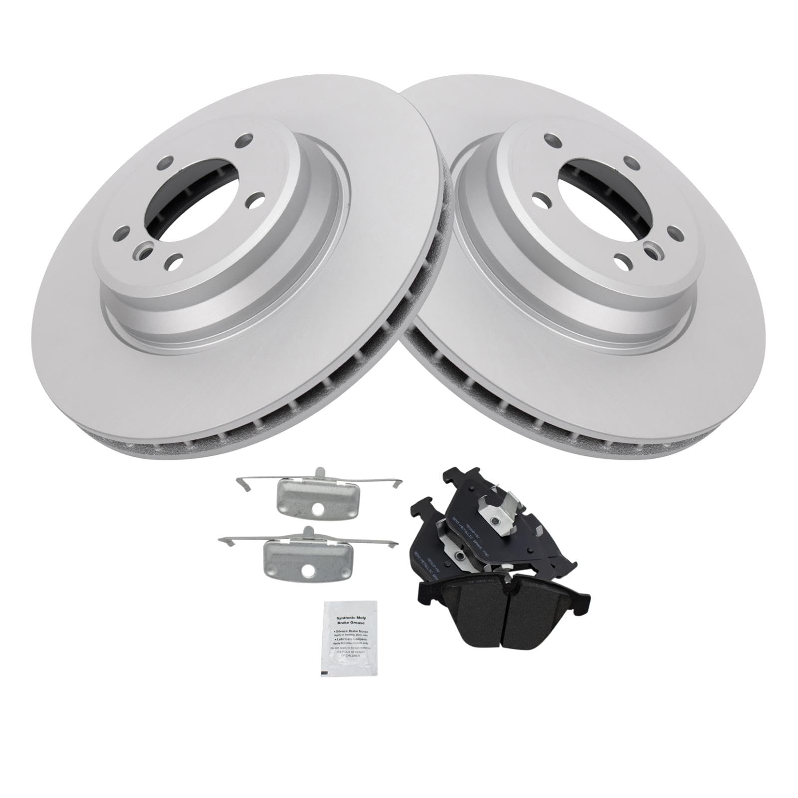 Trq Front Brake Pad & Rotor Kit Compatible With 07-15 Bmw