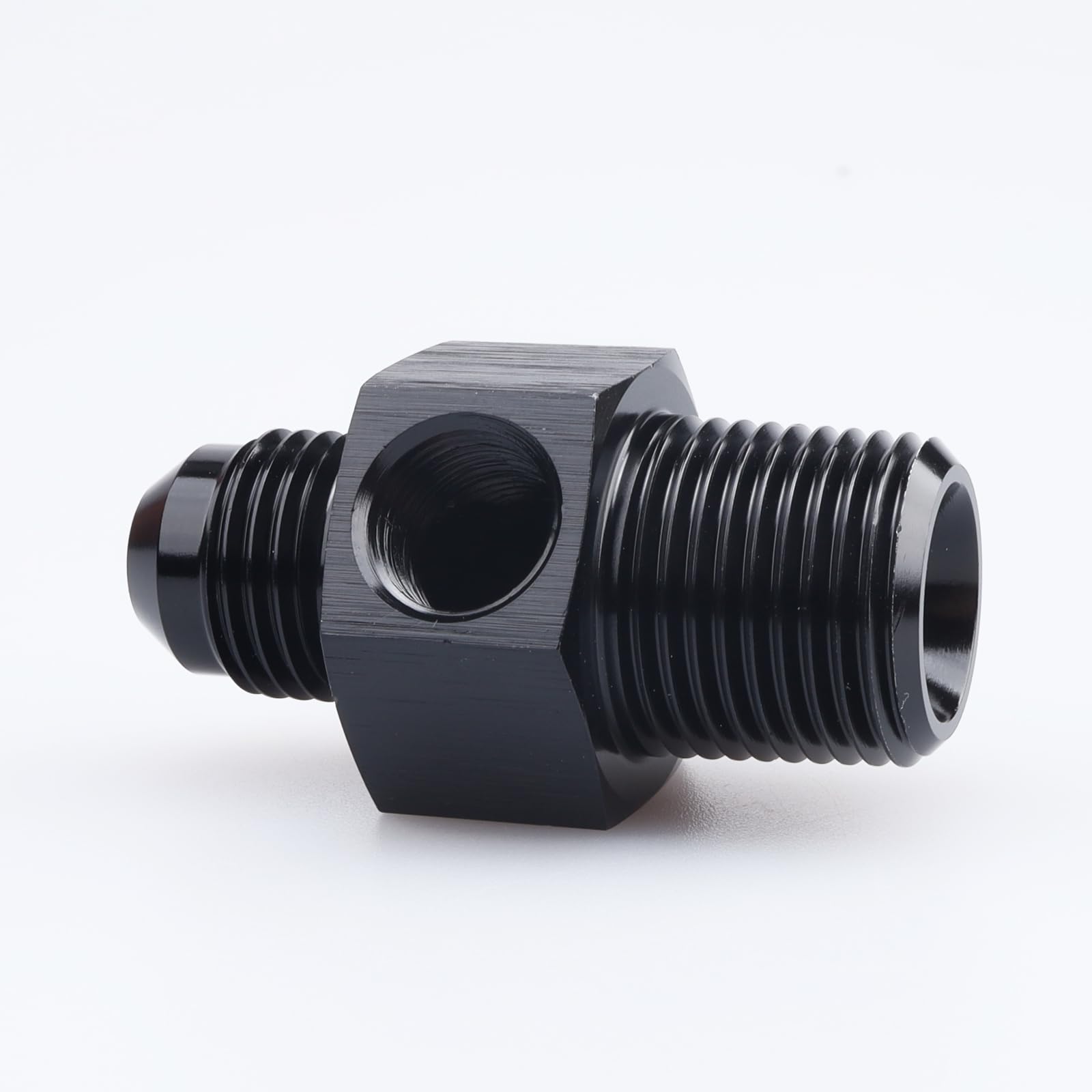 AC PERFORMANCE Aluminum -6 AN Male to 3/8'' NPT Thread with 1/8'' NPT Sensor Gauge/Gage Port Fitting Pressure Take Off Adaptors,