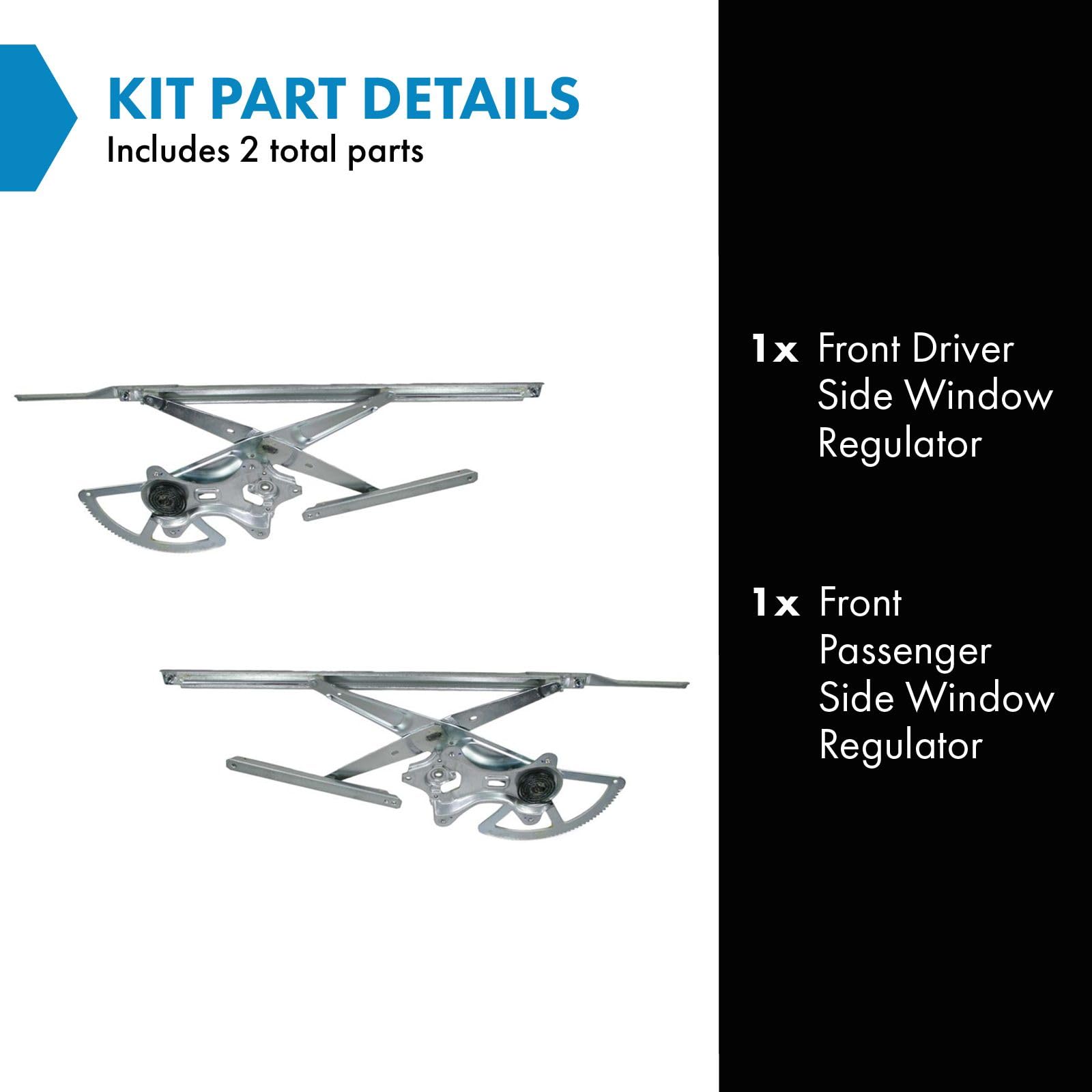 Trq Front Power Window Regulator Set Compatible With 2001-2006 Lexus Ls430