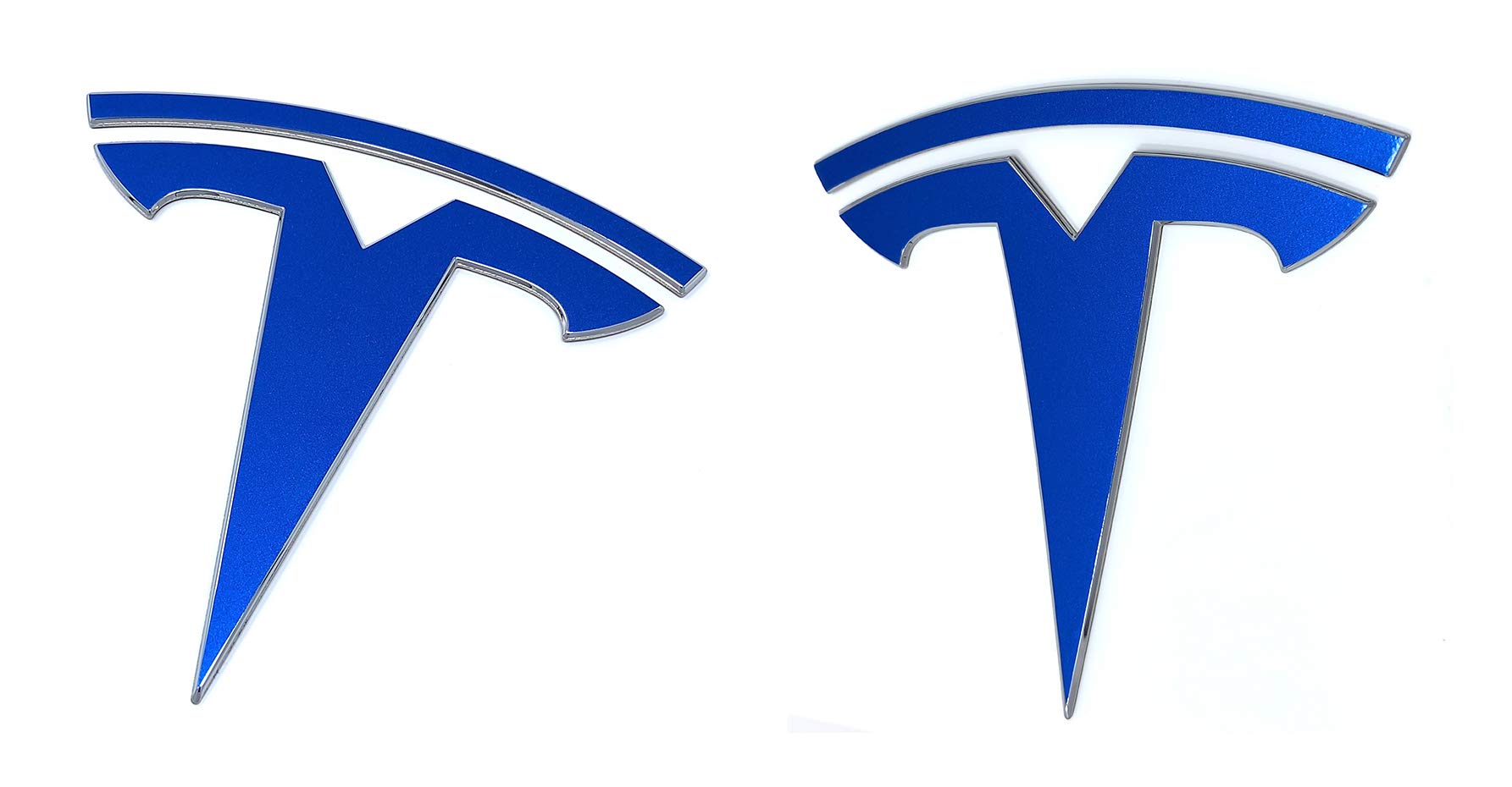 Logo Decal Wrap For Tesla Model Y, 4-Pc Set (Gloss Blue)