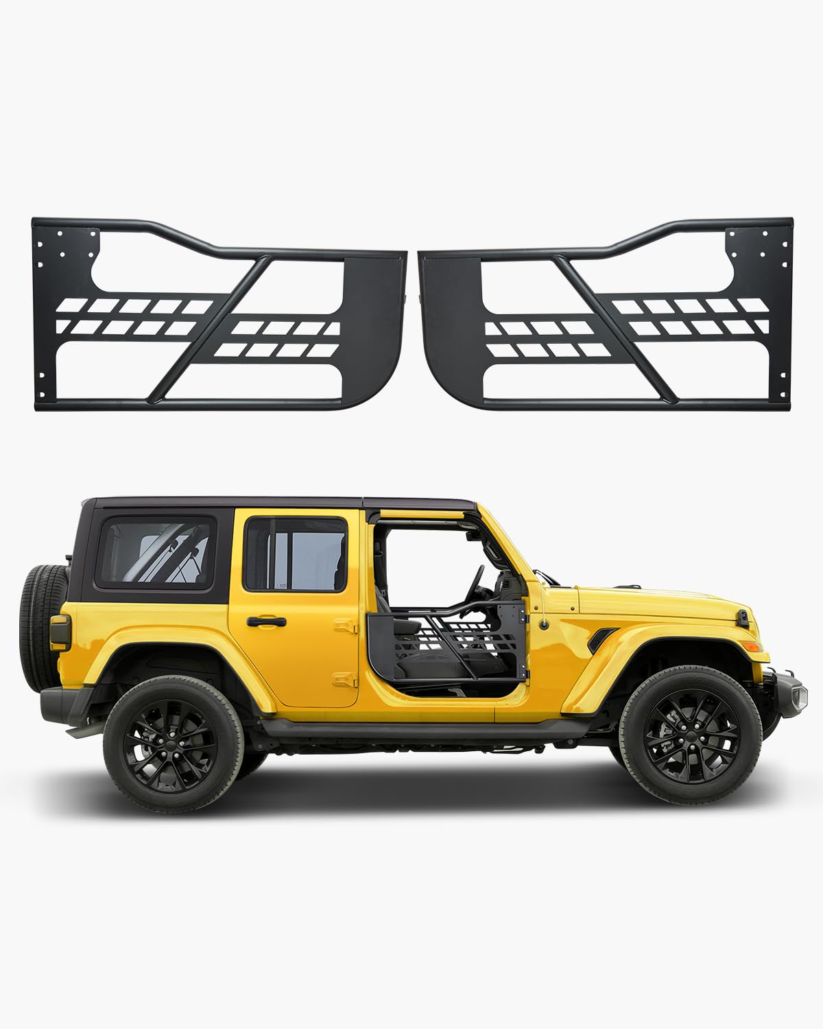 VEVOR Jeep Tube Doors, 2-Door, Hunting Style Jeep Tubular Door with Heavy-Duty Hinges & OE Latch, Jeep Doors with Rubber Pads & 