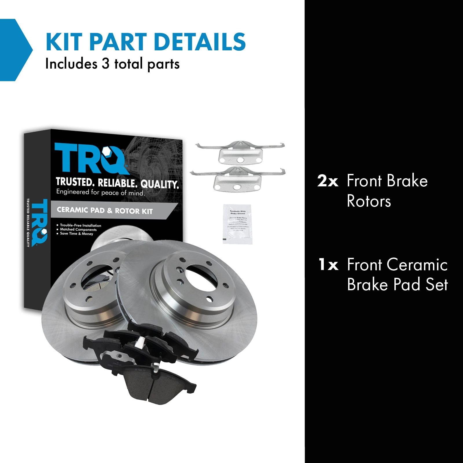 Trq Front Brake Pad & Rotor Kit Brake Pads Brake Rotor Ceramic Compatible With 2009-2011 Bmw 335D 2007-2013 335I 2009-2013 335I