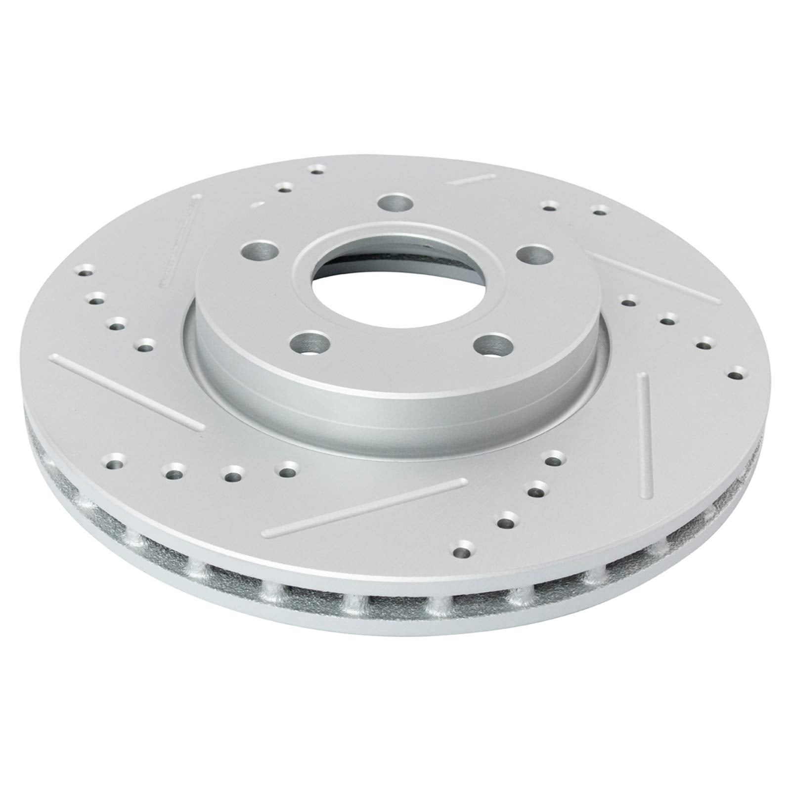 Trq Front Performance Brake Rotors Set Premium G-Coated Cross Drilled & Slotted Compatible With 2013-2018 Ford C-Max 2012-2018 F