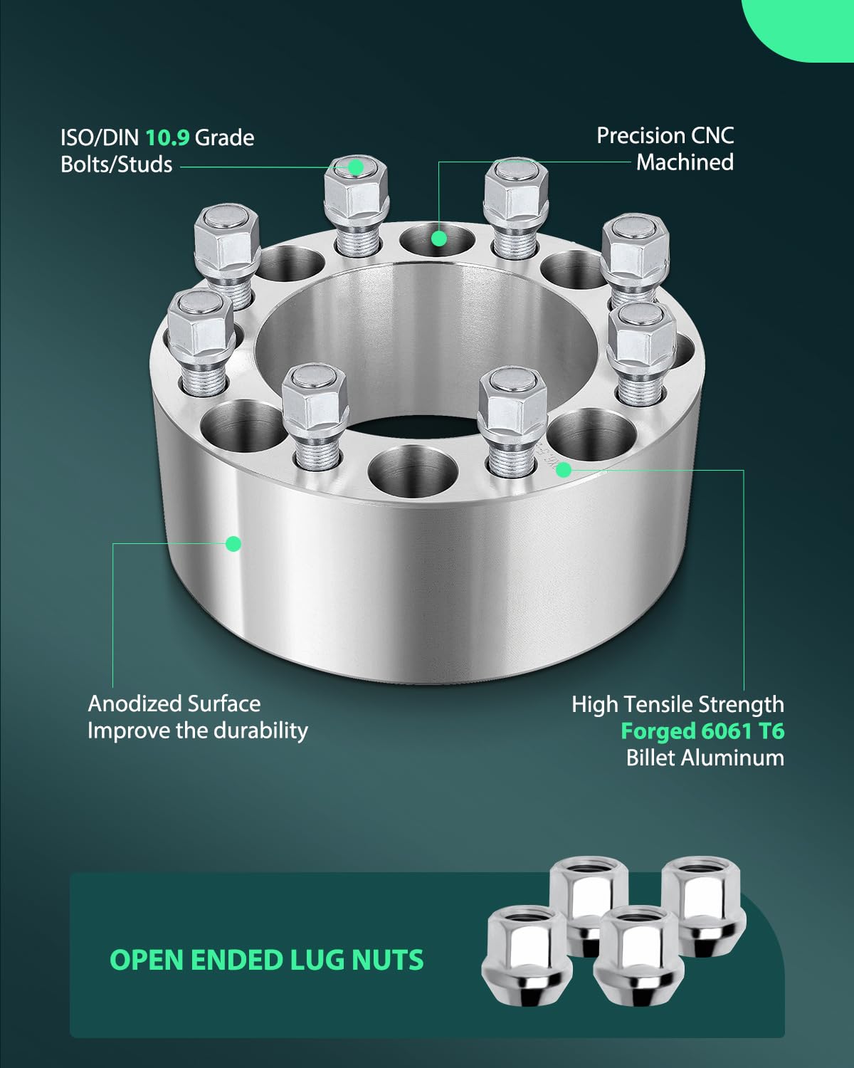 SCITOO 2X 8 Lug Wheel Spacer Adapters 3 inch 8x6.5 to 8x6.5 for F250 Wheel Spacers for F350 Wheel Spacers 1988-1998 for RAM 2500