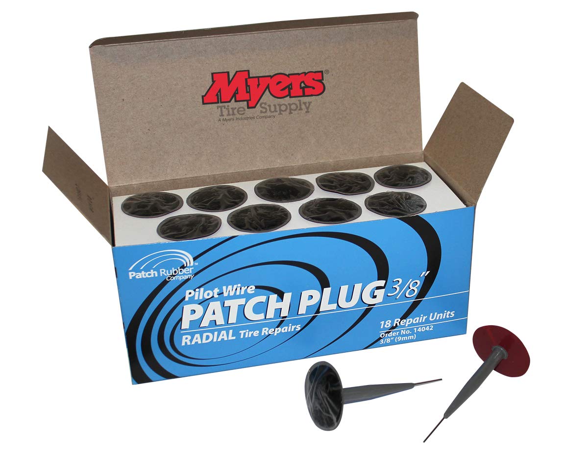Patch Rubber Company 14042 3/8-Inch Pilot Wire Patch Plugs With 1-3/4-Inch Diameter Patch For Radial Tire Tread Puncture Repairs