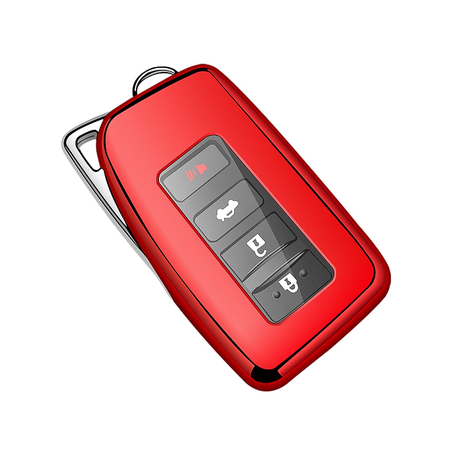 Tukellen For Lexus Key Fob Cover Premium Soft Tpu Full Protection Key Shell Key Case Compatible With Lexus Es Is Gs Nx Ls Rx Rc 300H 350 200T 250 300 F 450H 460 600H Smart Keyless Fob Remote Key-Red