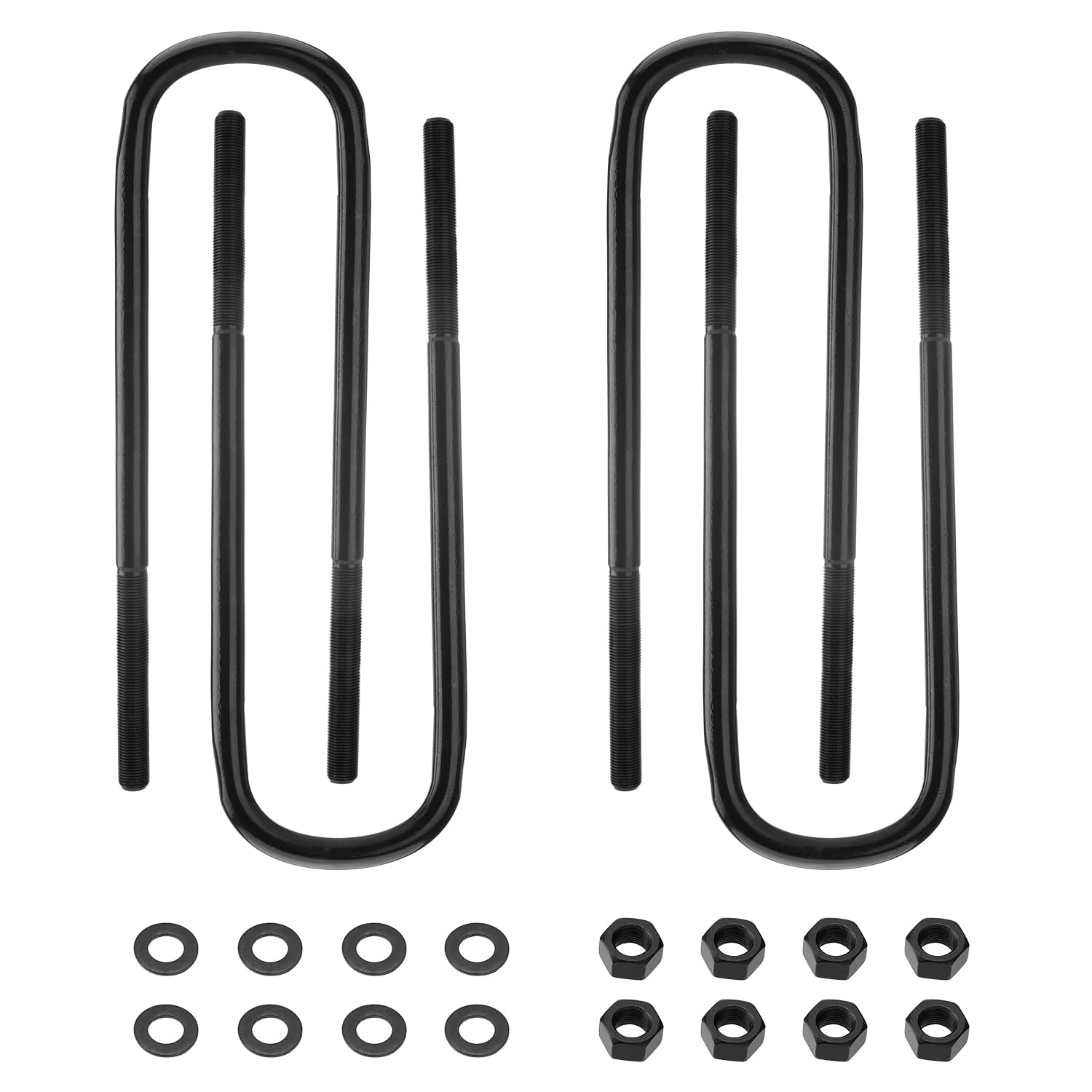 Racewill 4pcs Semi-Round Bend Front U-Bolts Compatible with Ford F250 F350 Super Duty 4WD 1999-2004 12.5 Long x 3 Wide x 9/1