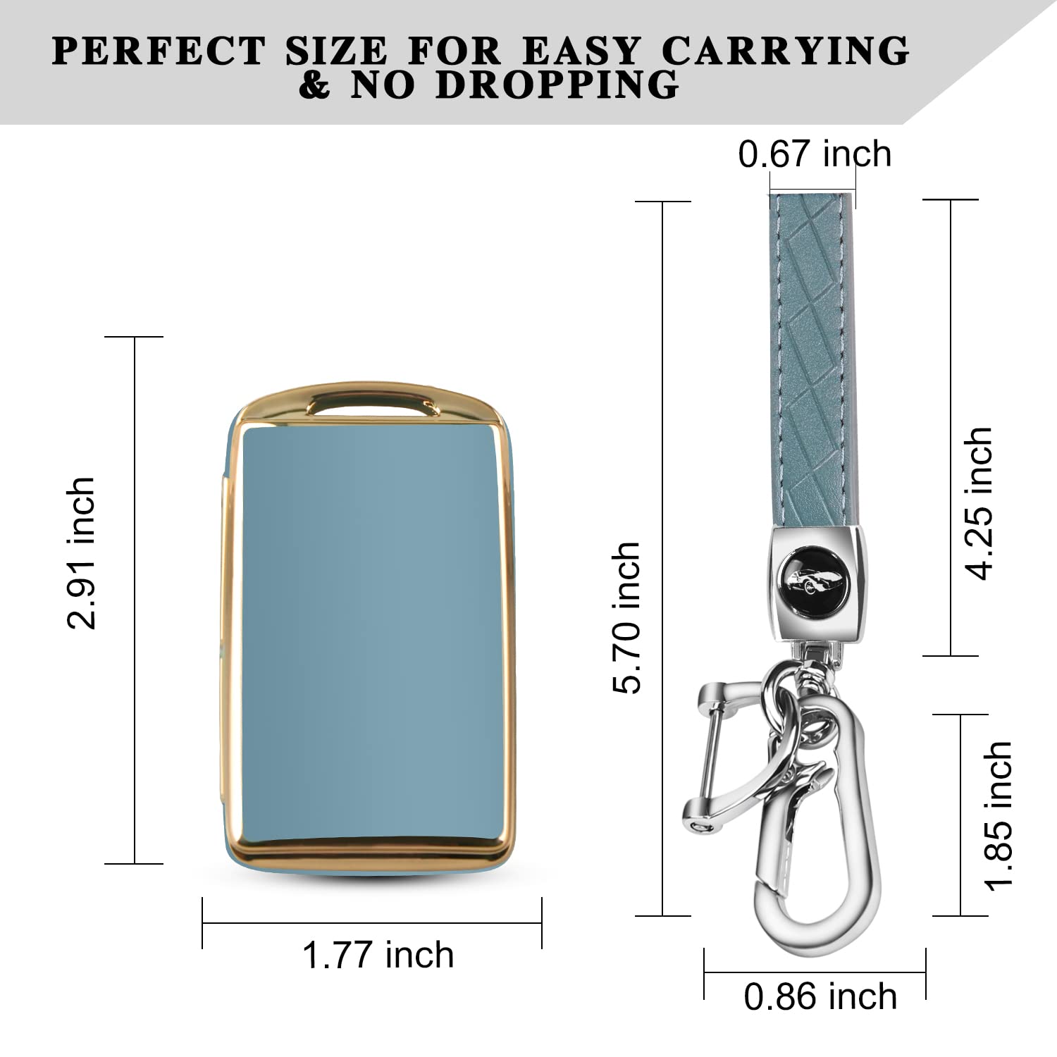 QBUC for Mazda Key Fob Cover Case with Leather Keychain for 2019-2023 Mazda 3, Mazda 6, Mazda 3 Hatchback, 2020-2023 Mazda CX-5,